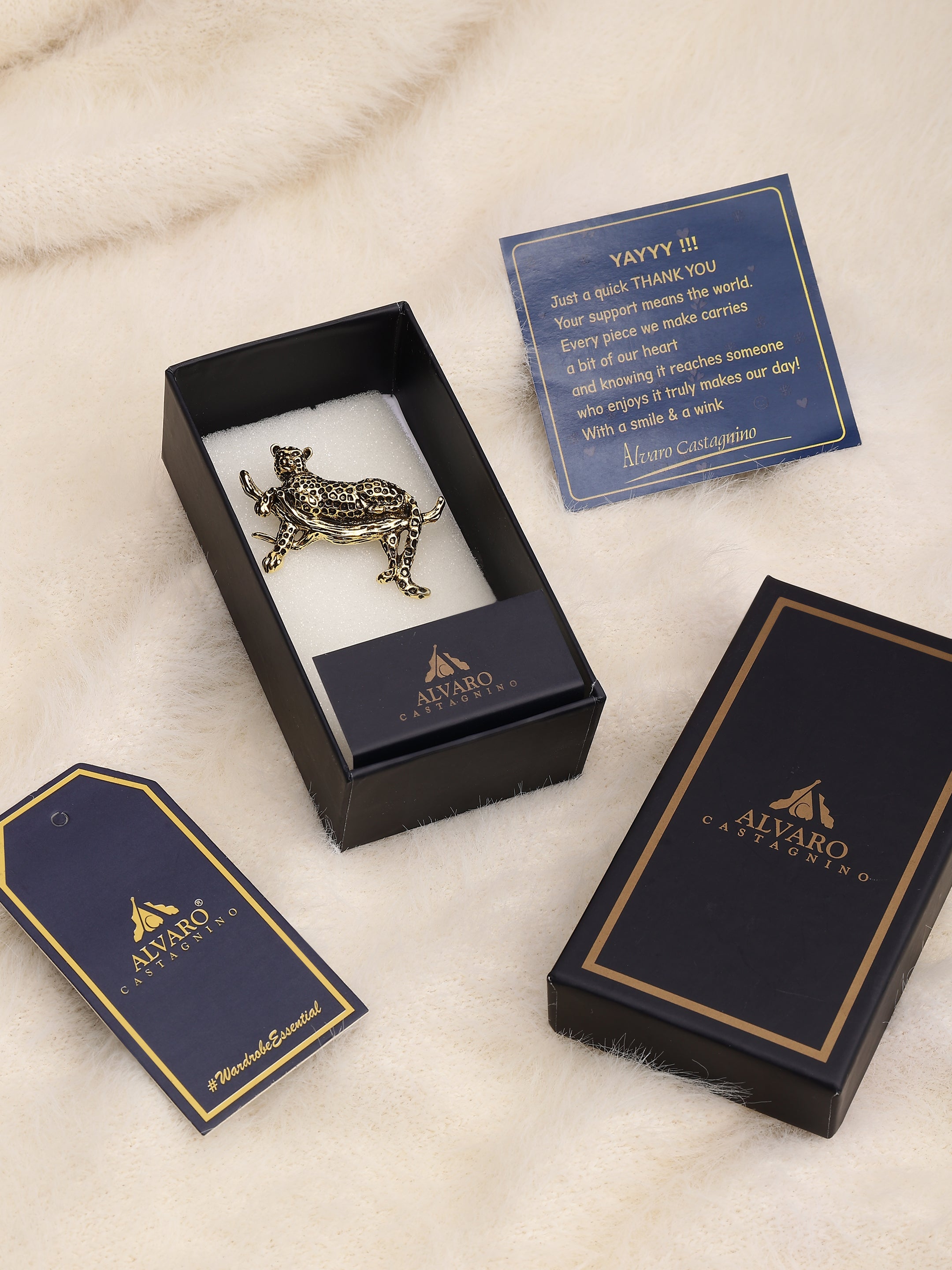 Gilded Cheetah Statement Brooch