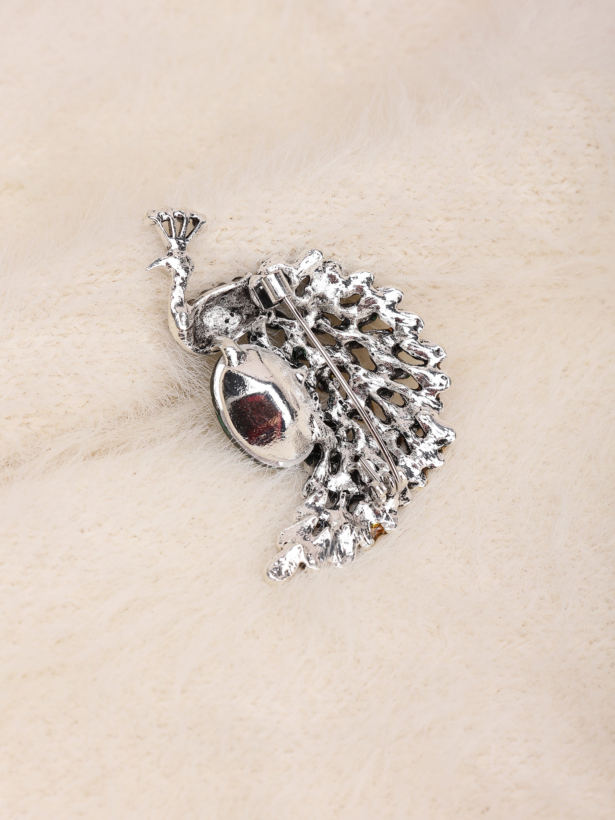 Imperial Peacock Crystal Brooch
