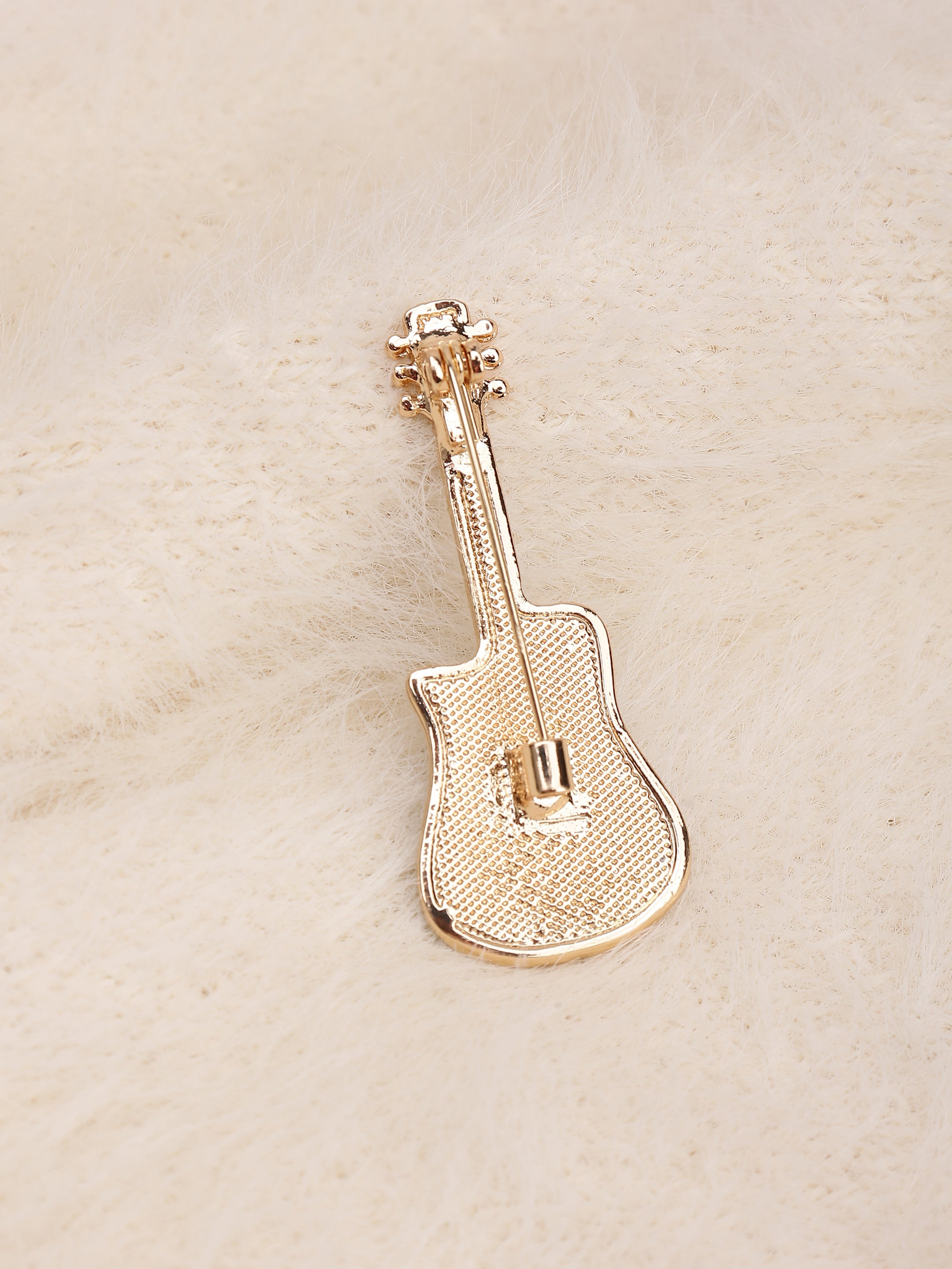 Onyx Black Acoustic Guitar Brooch