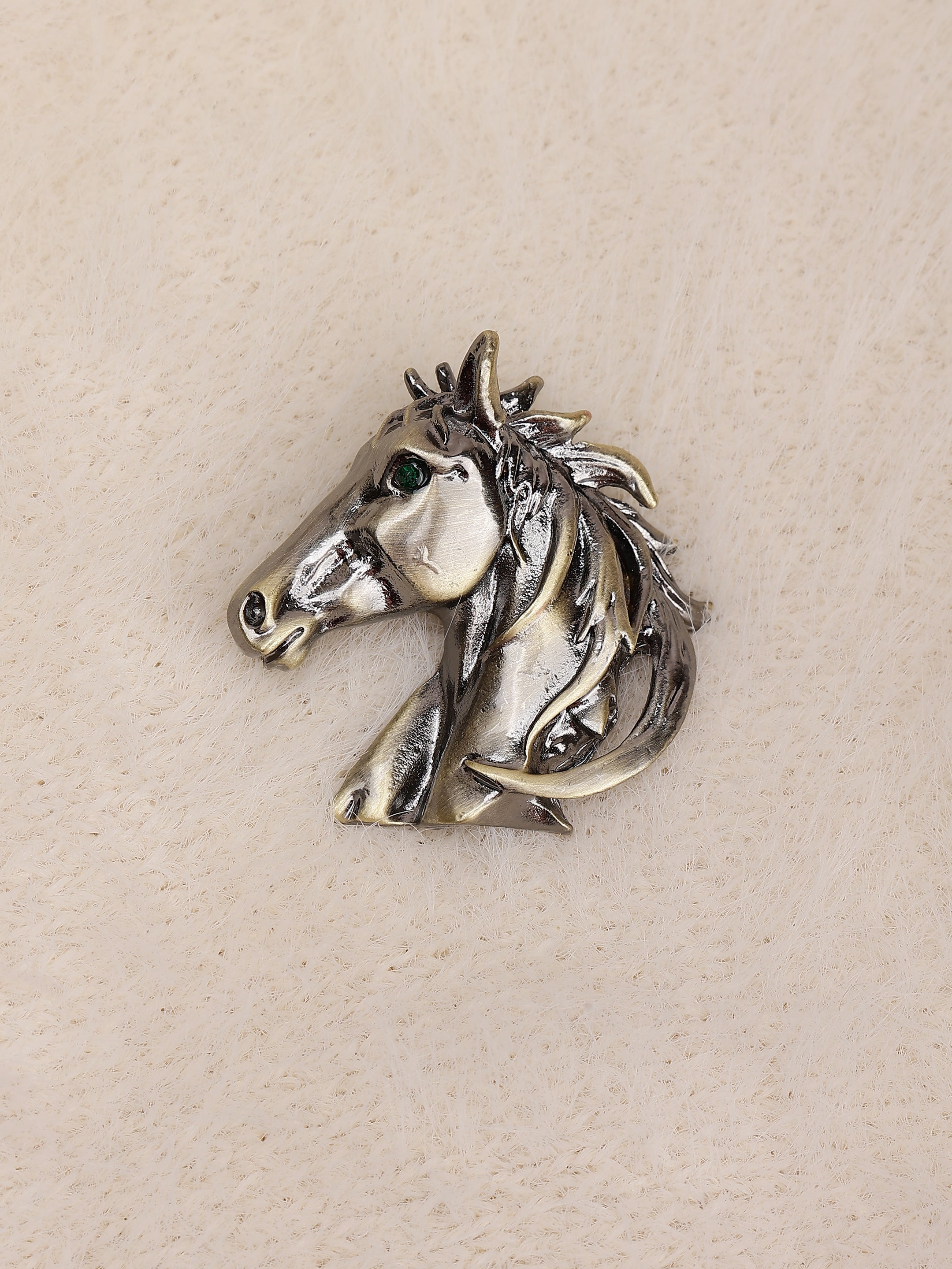 Antique Silver Stallion Brooch