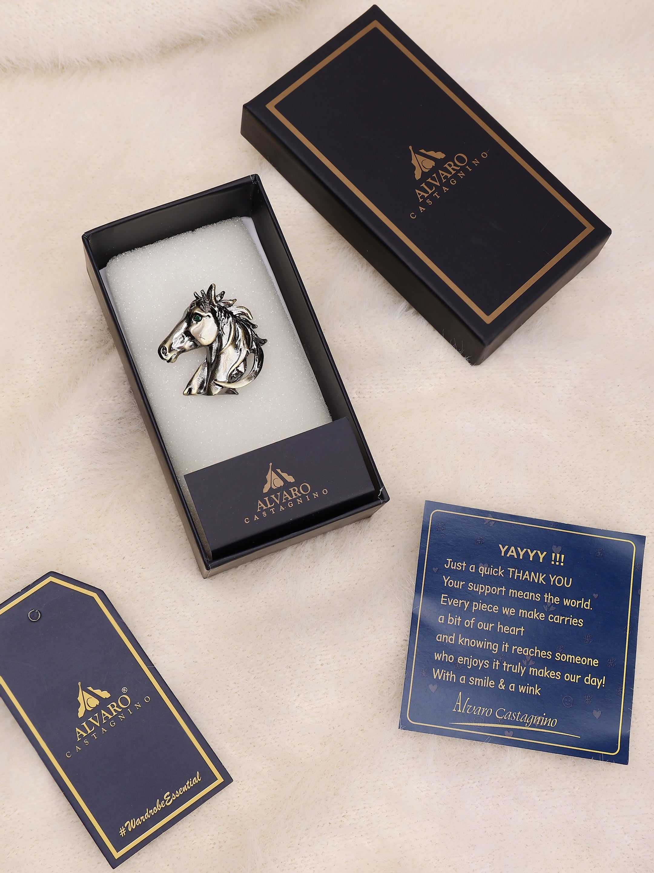 Antique Silver Stallion Brooch