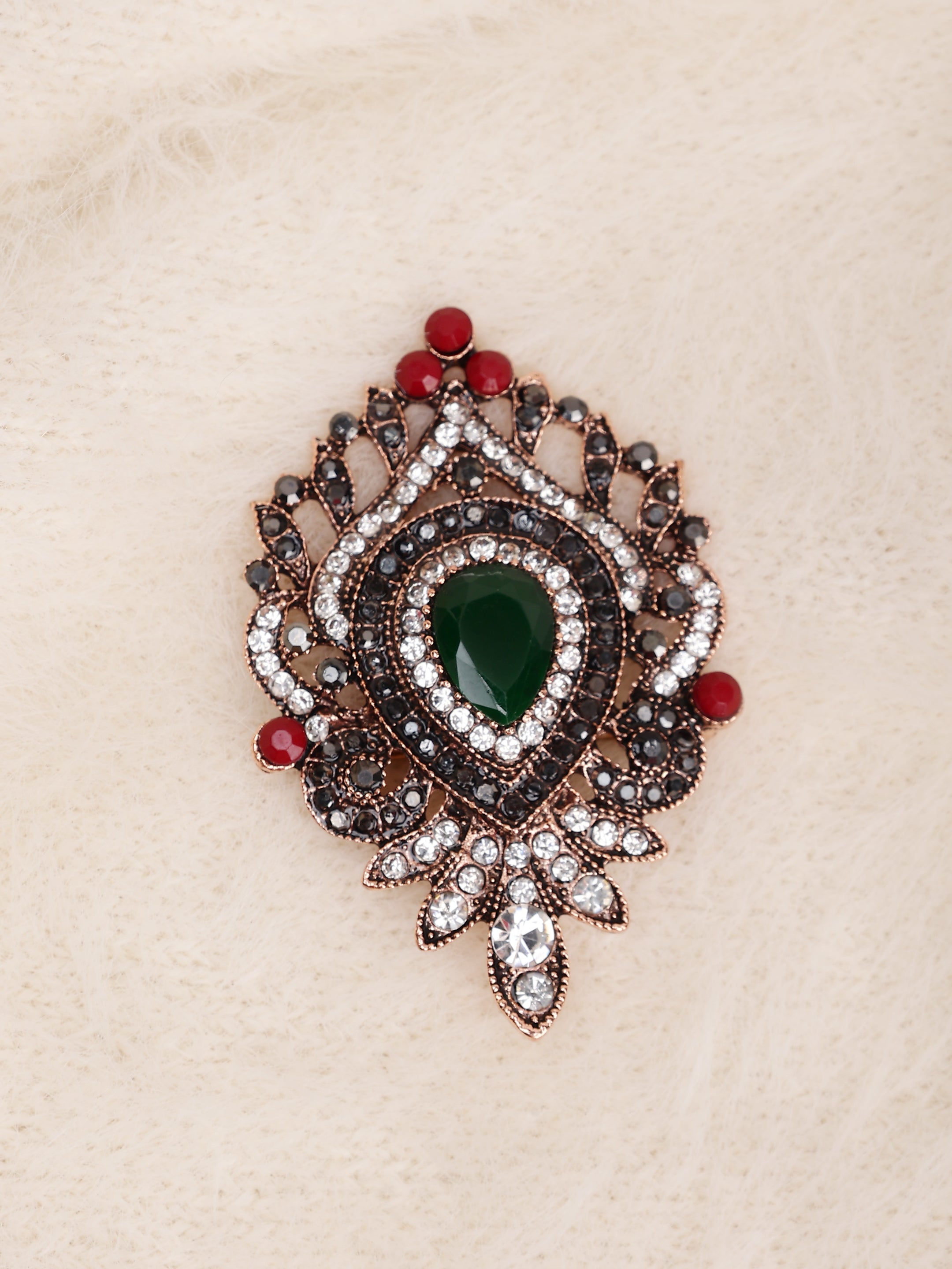 Vintage Shield Crystal Brooch