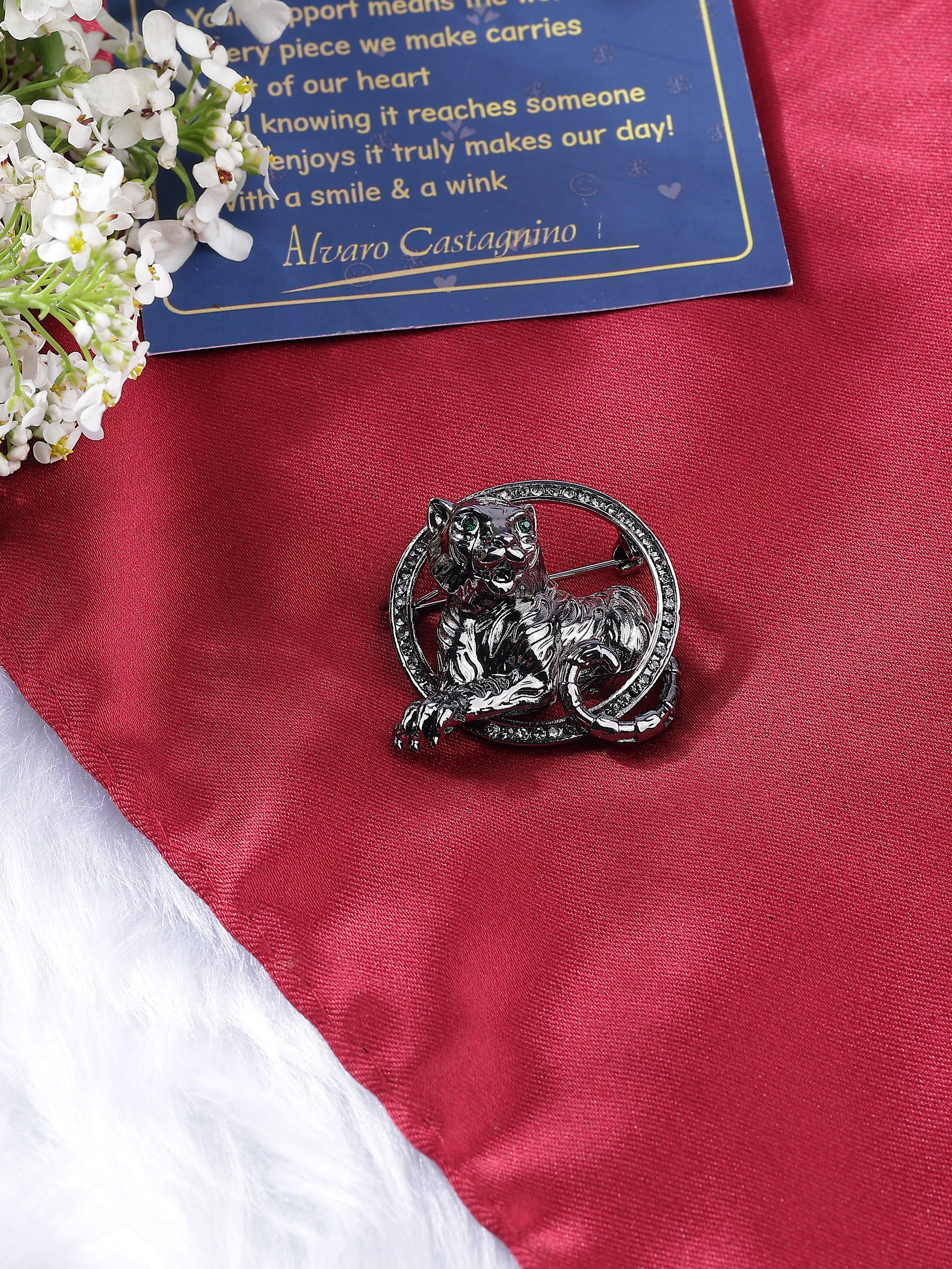 Circular Tiger Brooch