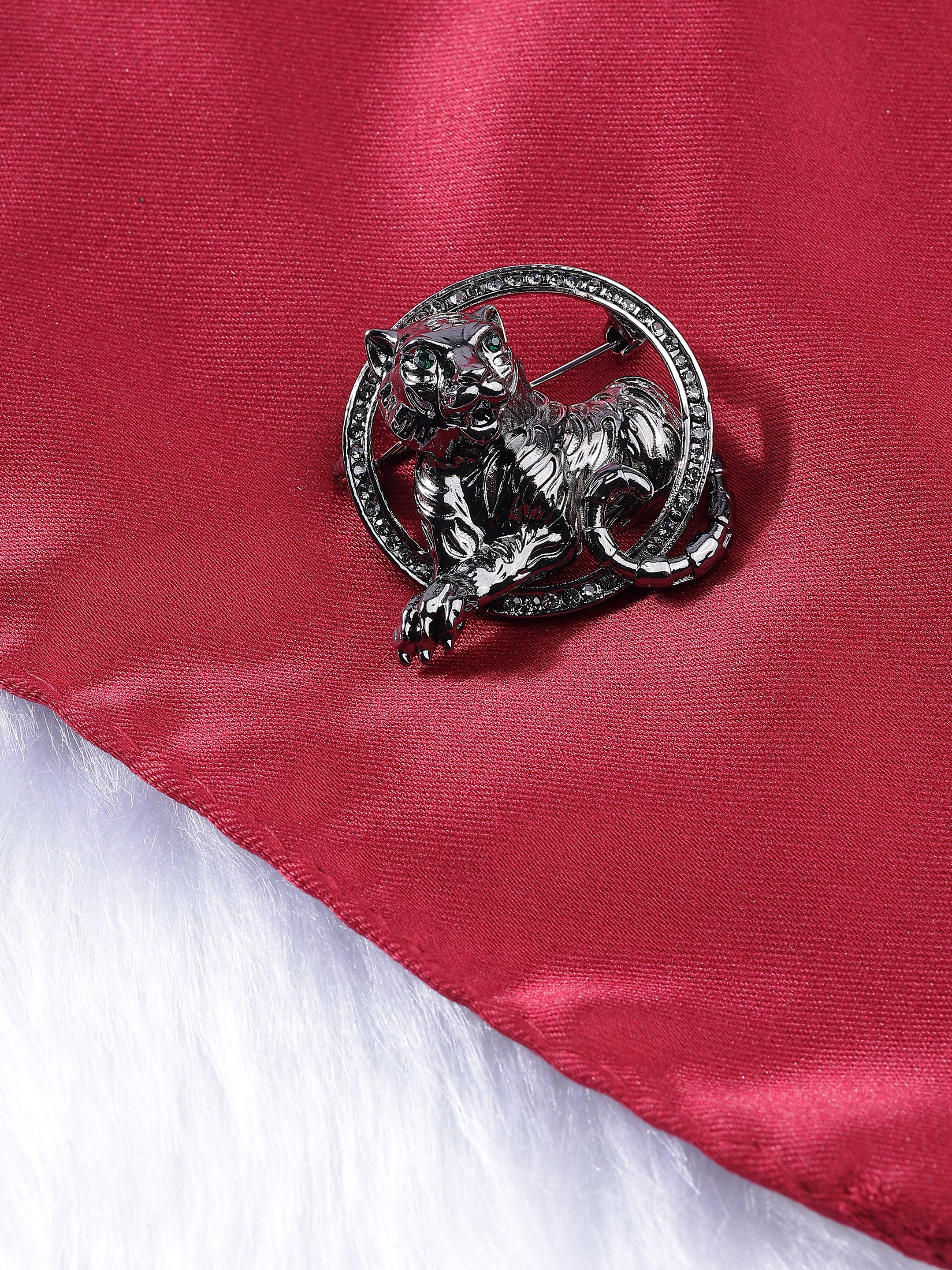 Circular Tiger Brooch