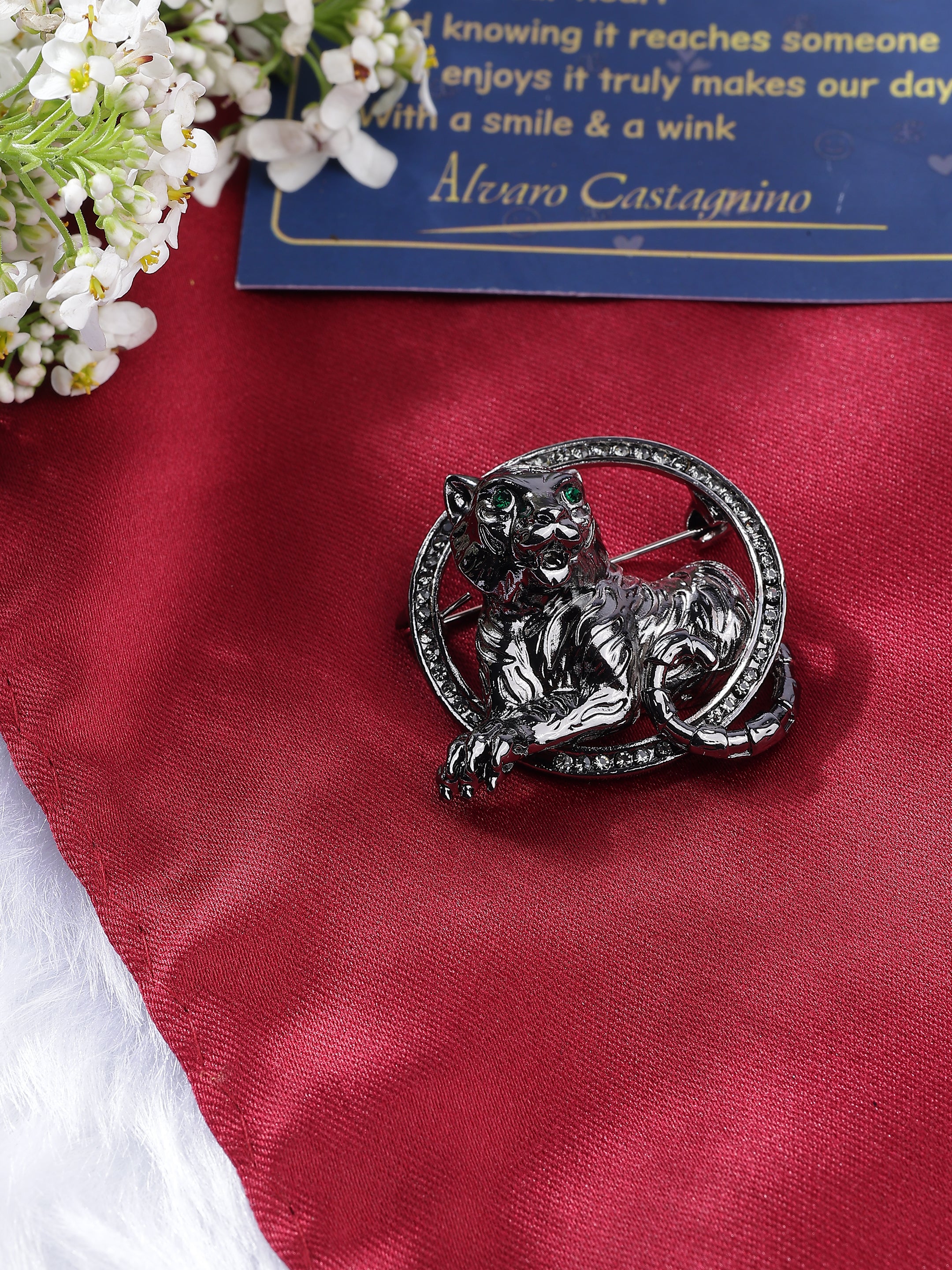 Circular Tiger Brooch