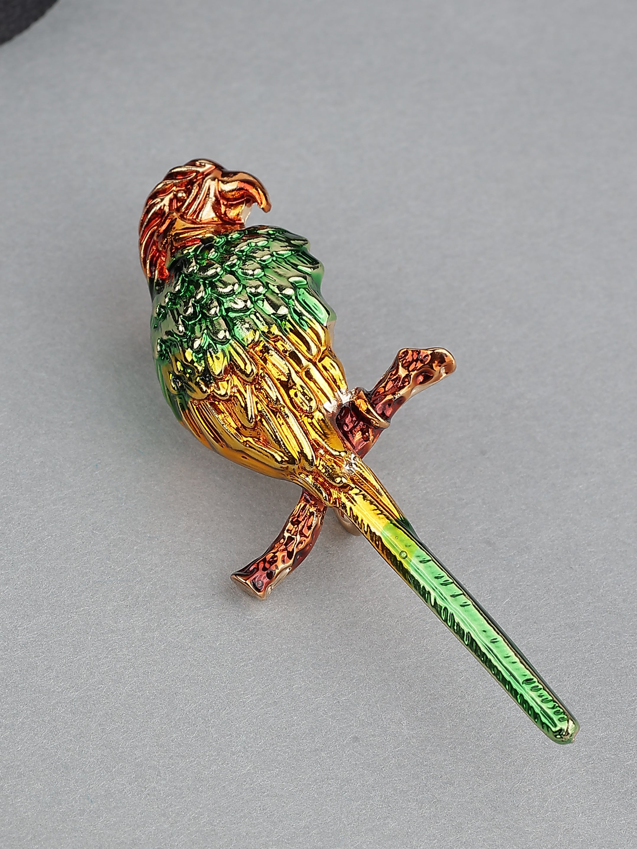 Parrot Design Enamel Brooch