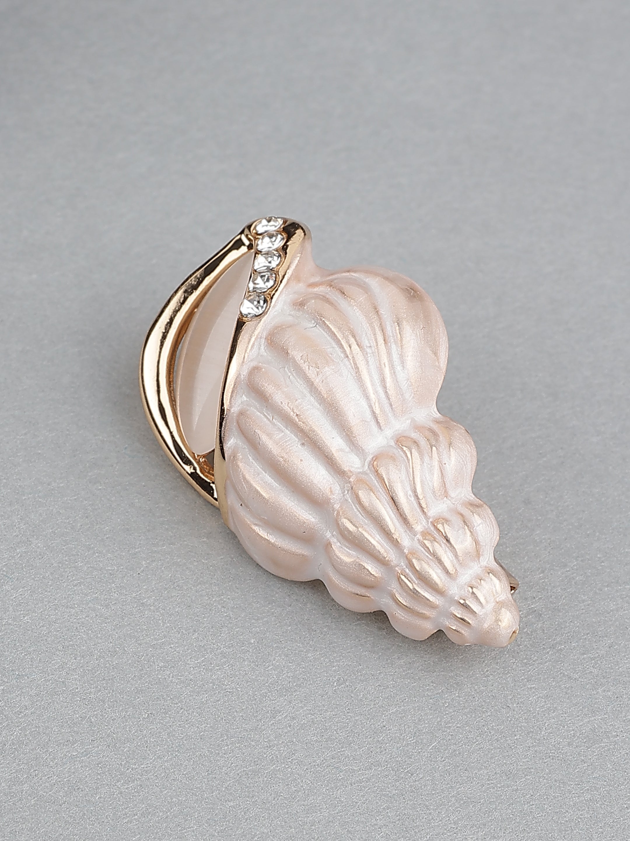 Seashell Stone Studded Brooch