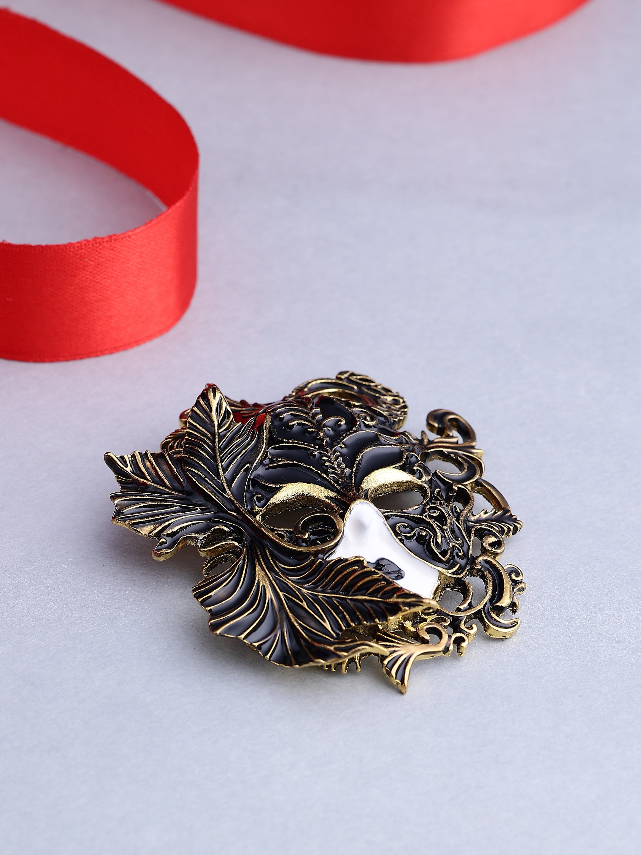 Vintage Masquerade Mask Brooch