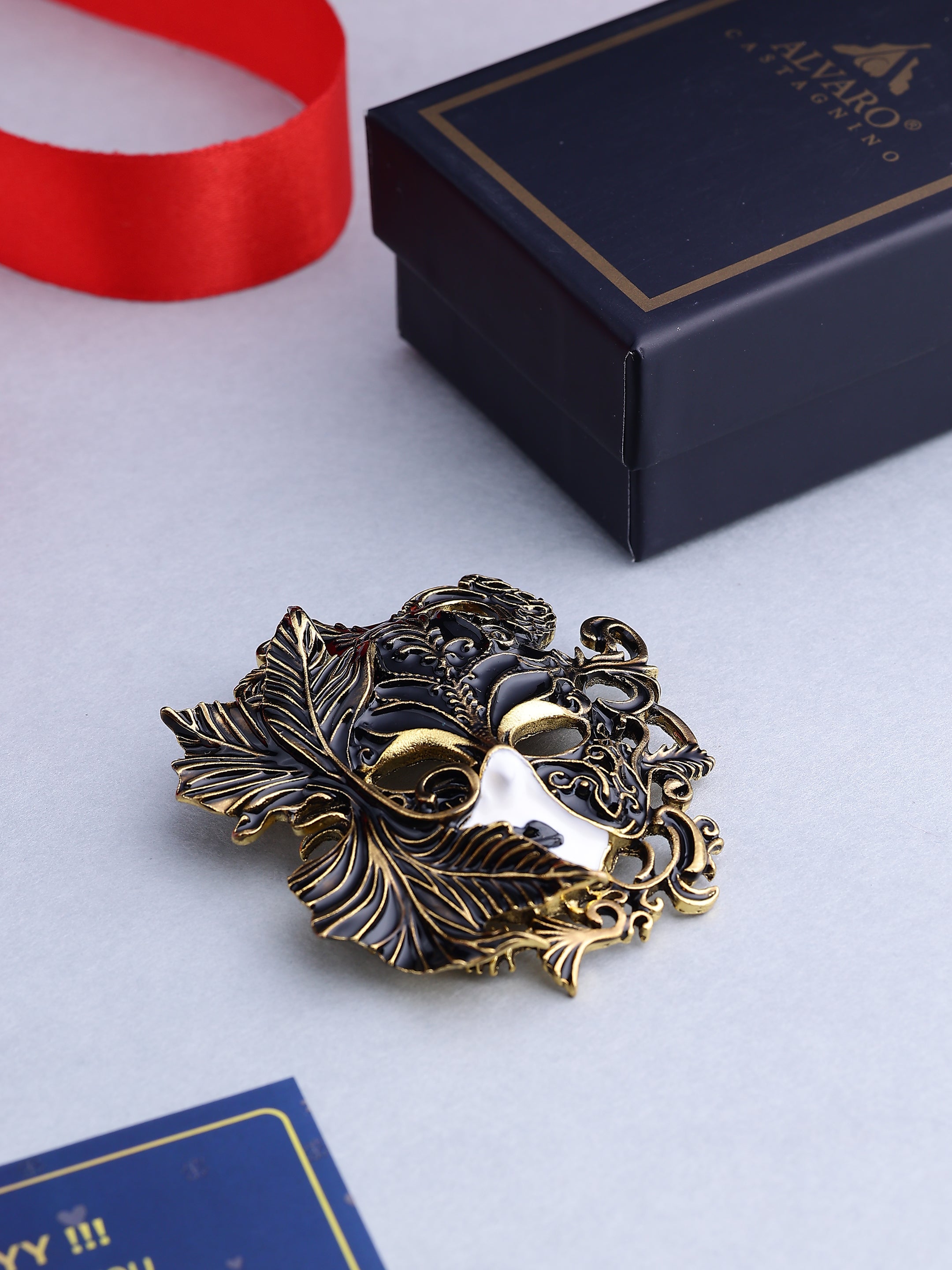 Vintage Masquerade Mask Brooch