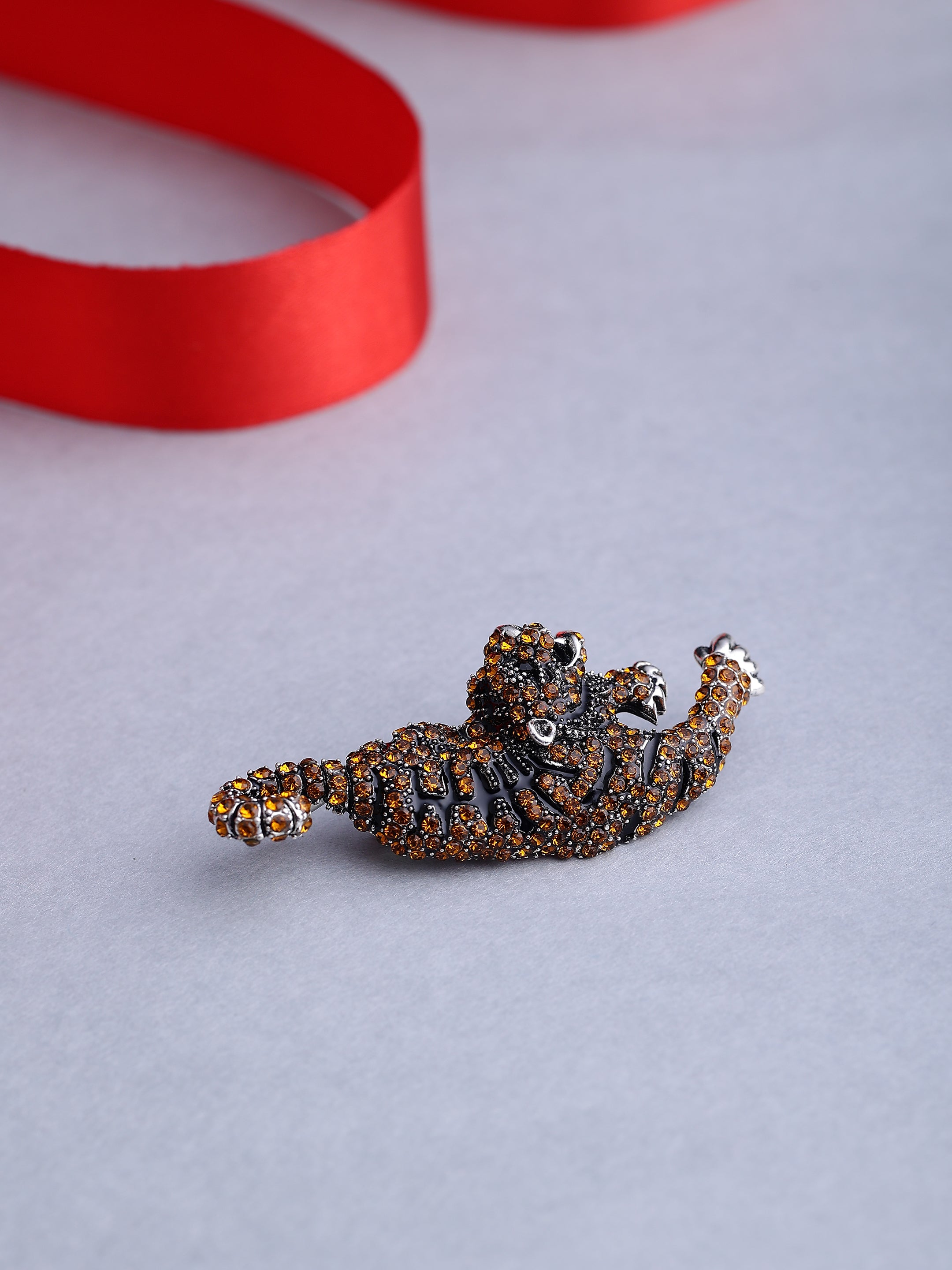Tiger Crystal Brooch