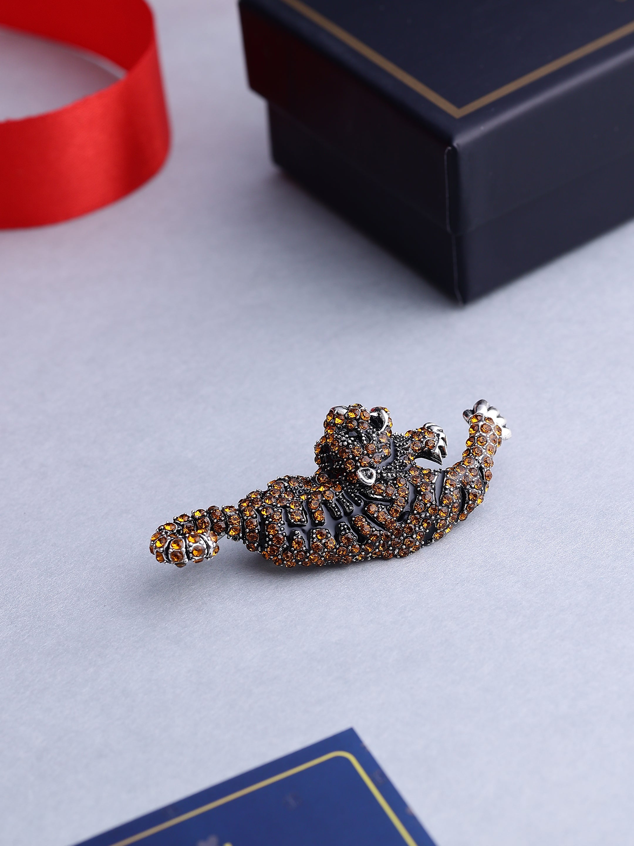 Tiger Crystal Brooch