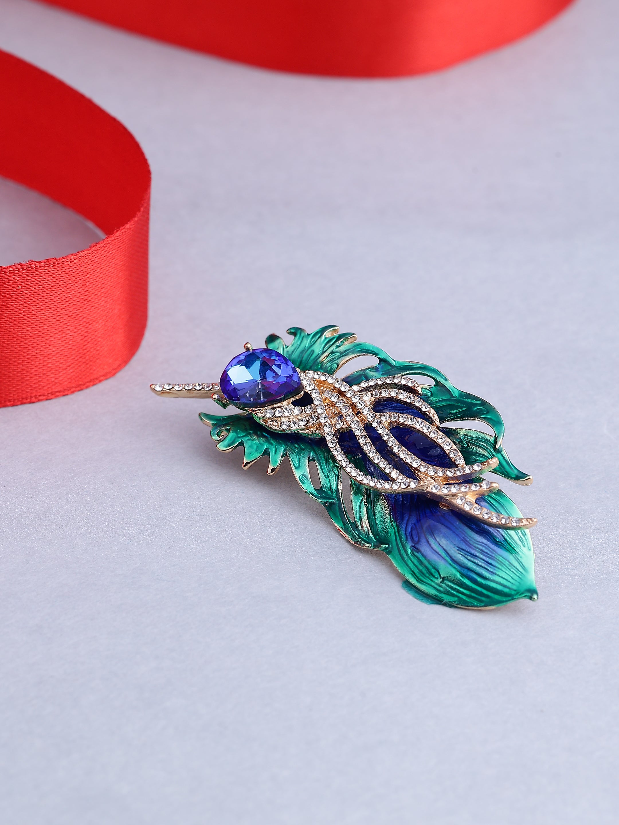 Gold Feather Brooch