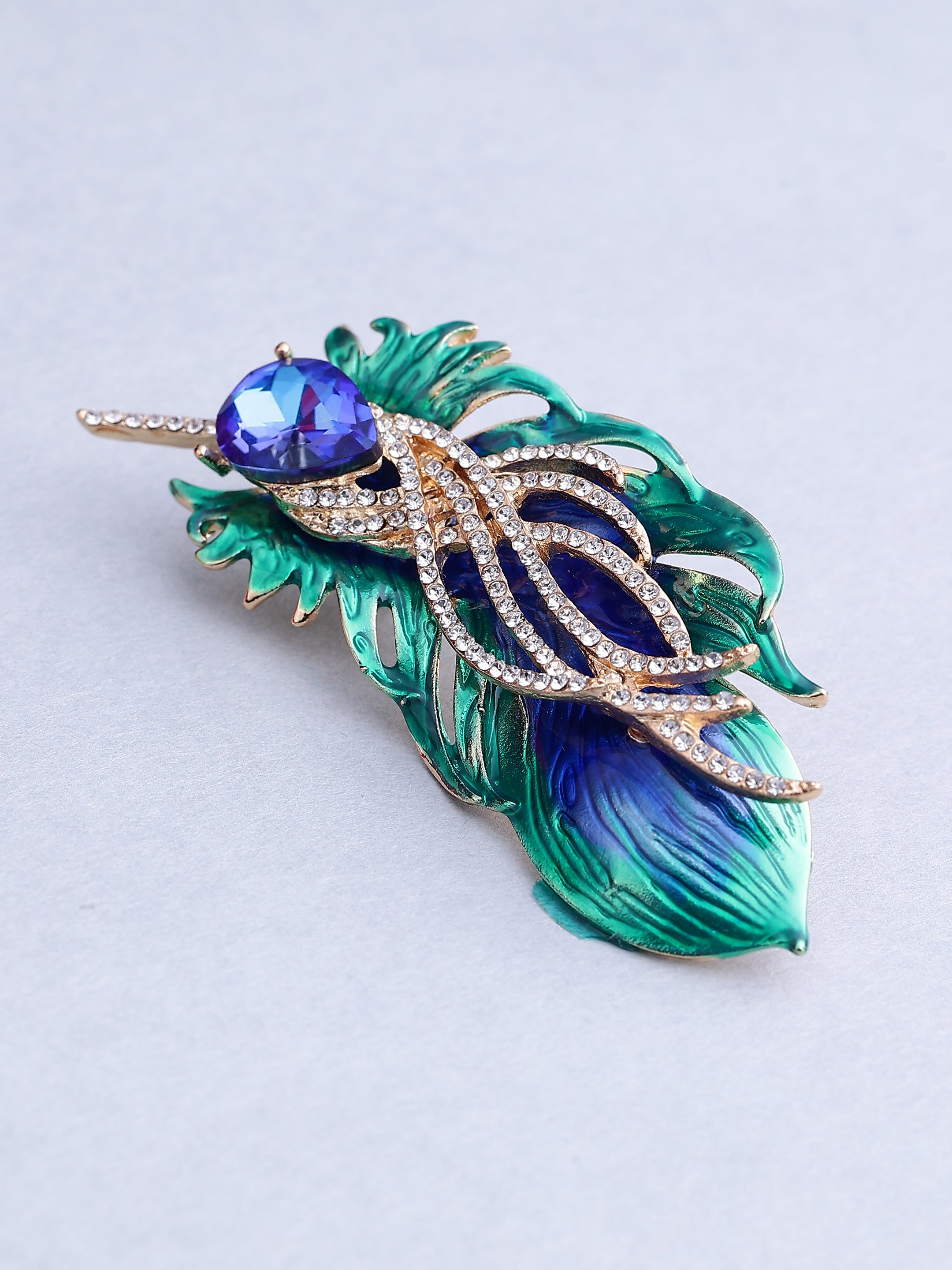 Gold Feather Brooch