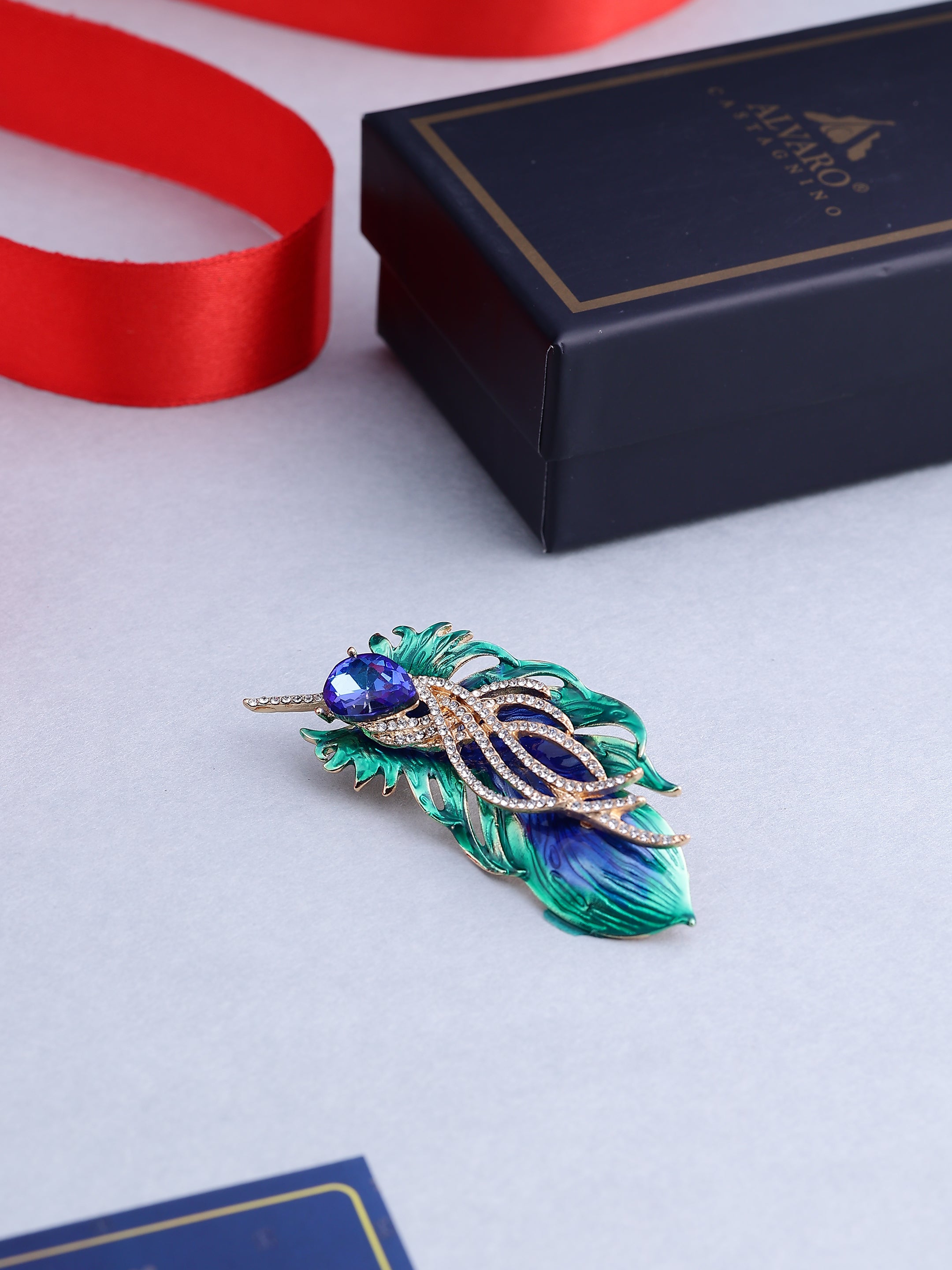 Gold Feather Brooch