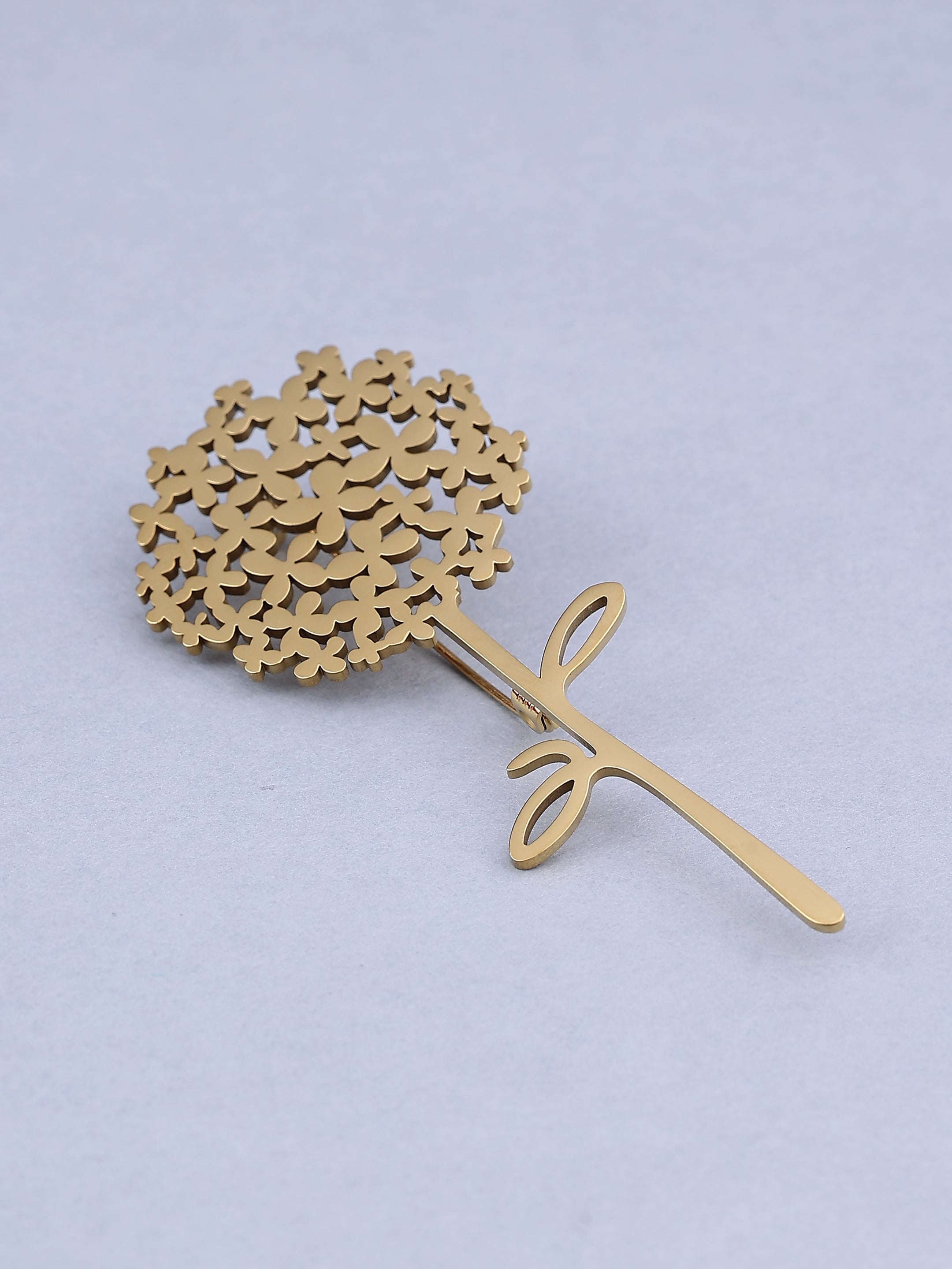 Golden Dandelion Flower Brooch