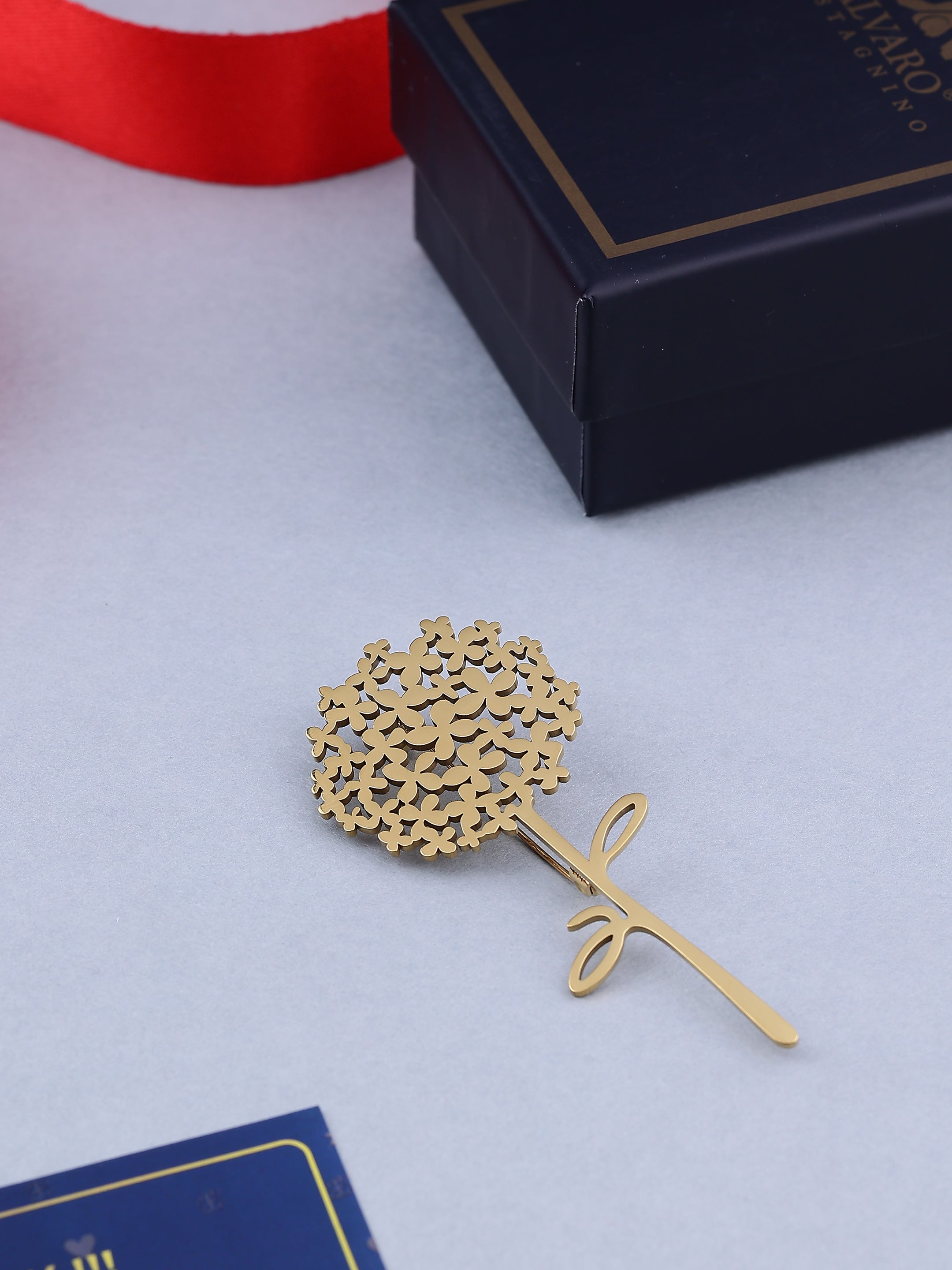 Golden Dandelion Flower Brooch