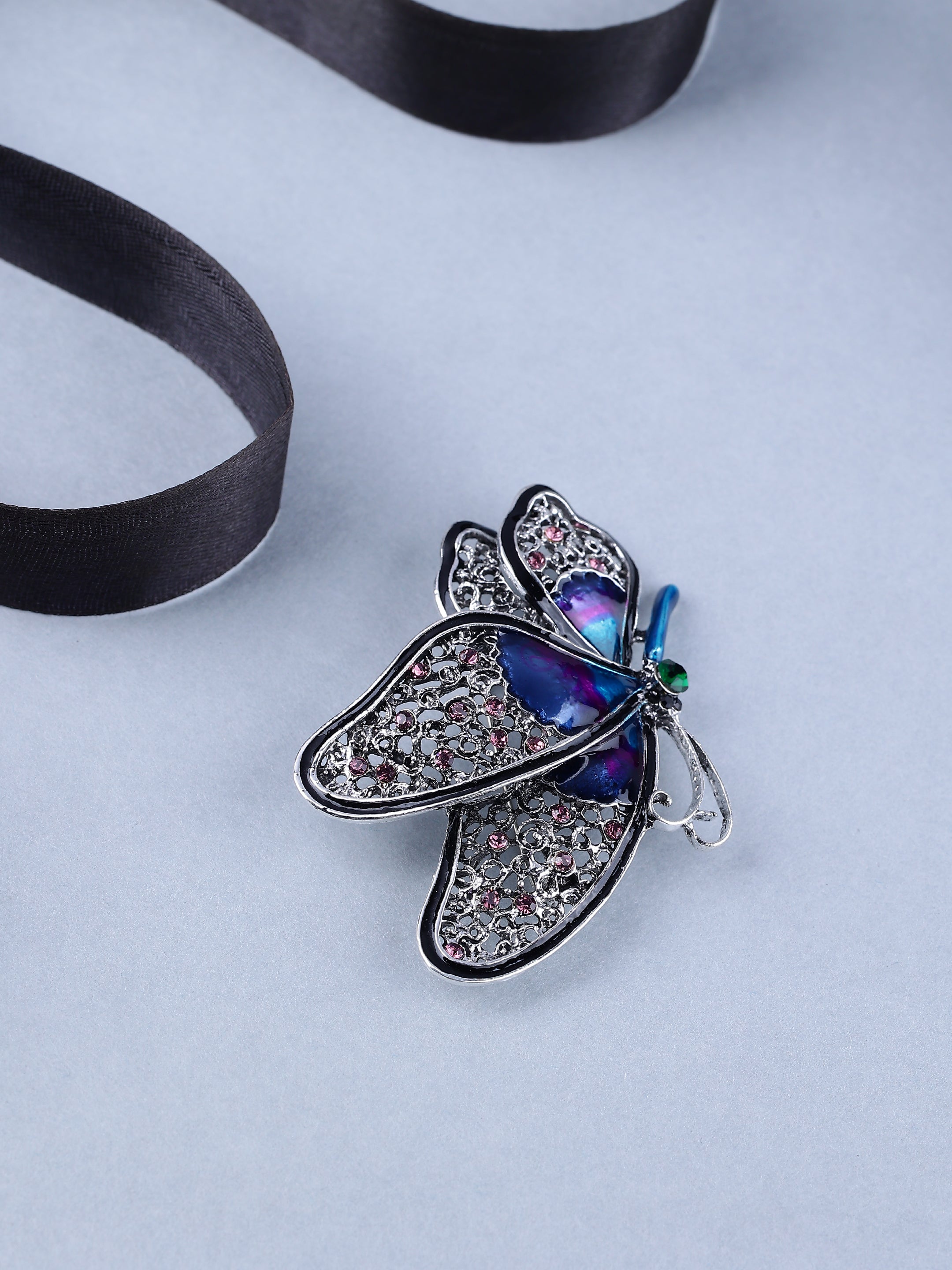 Vintage-Inspired Filigree Butterfly Brooch