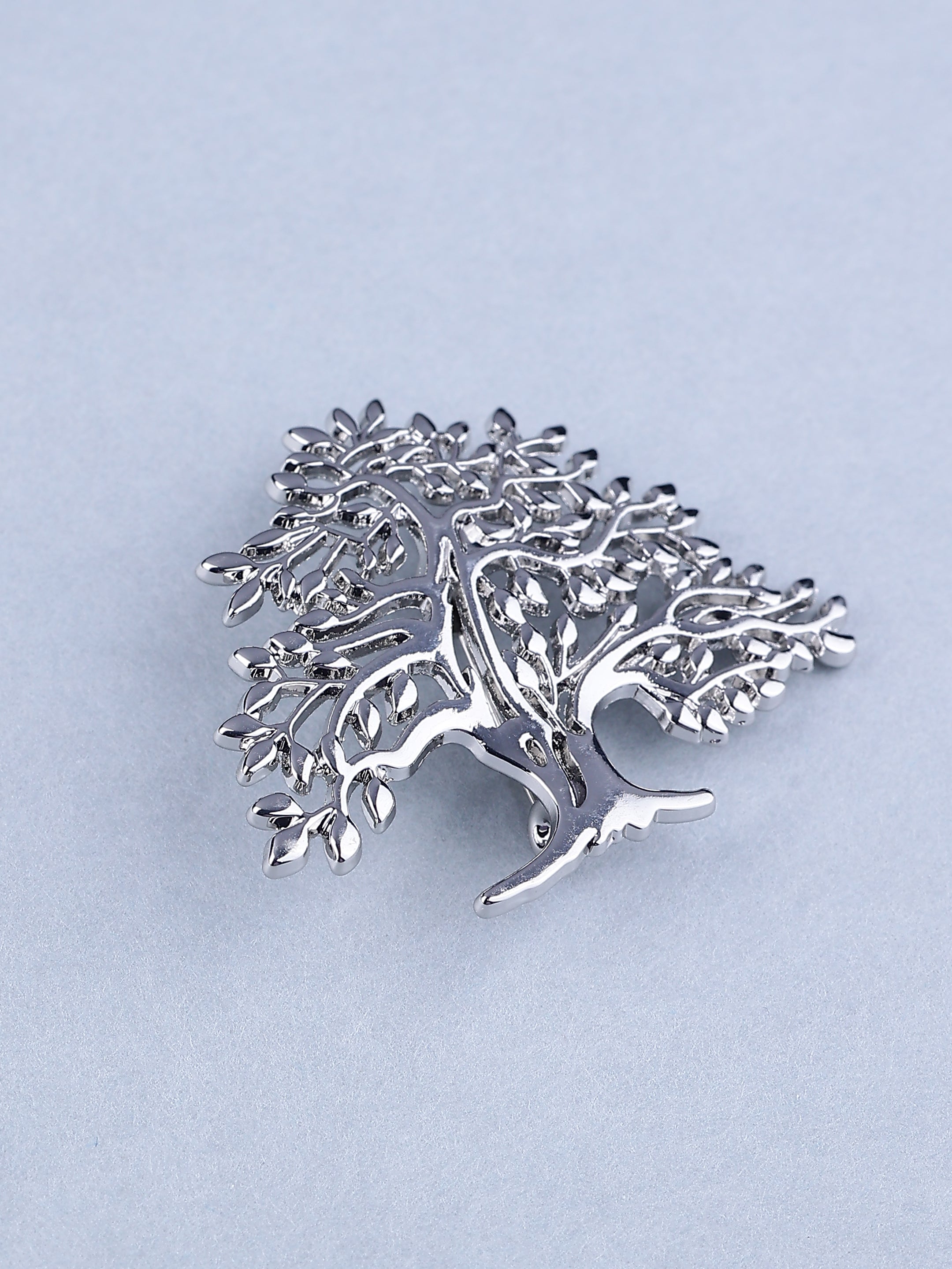 Silver-Toned Tree of Life Brooch