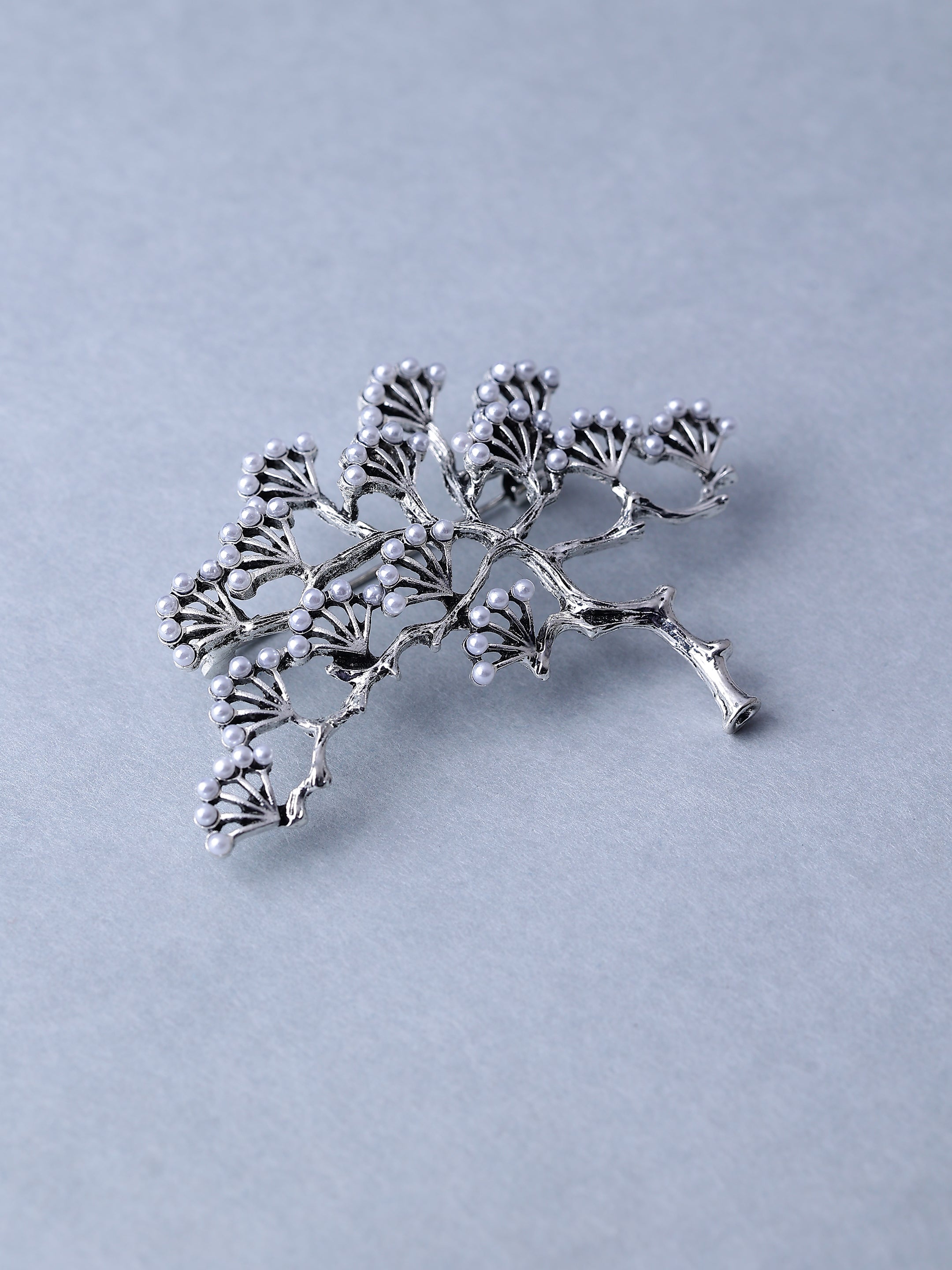 Silver Bonsai Pine Tree Brooch