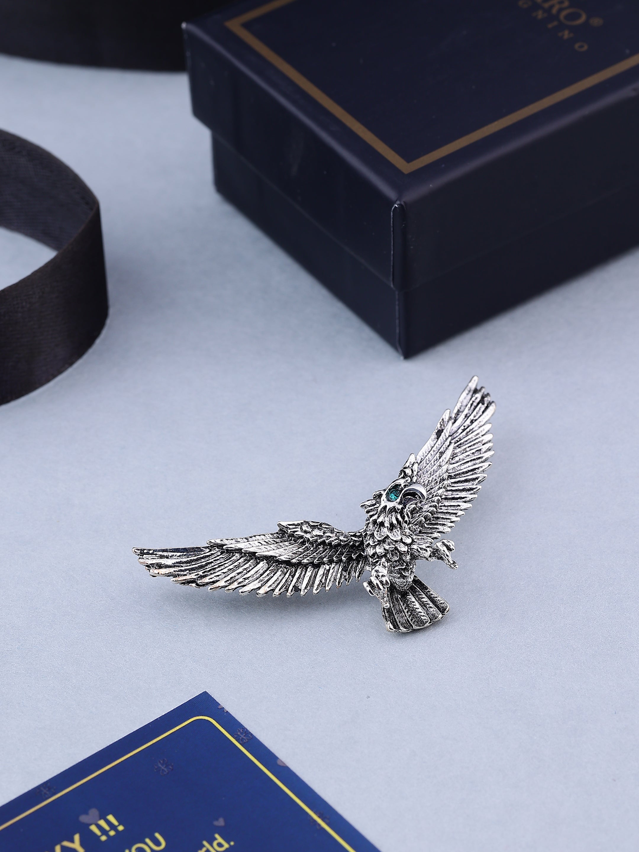 Silver Flying Eagle Brooch