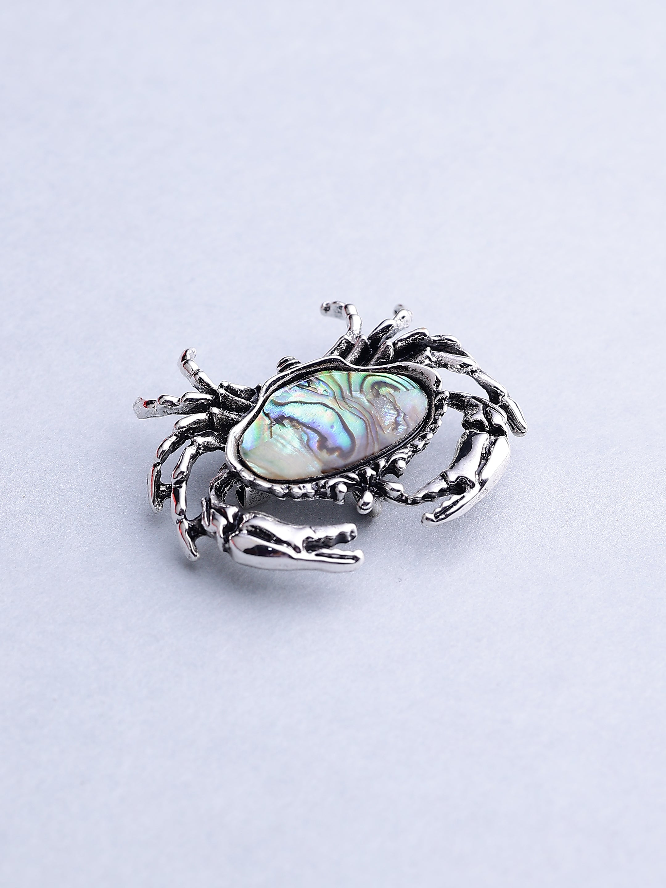 Silver Crab Brooch