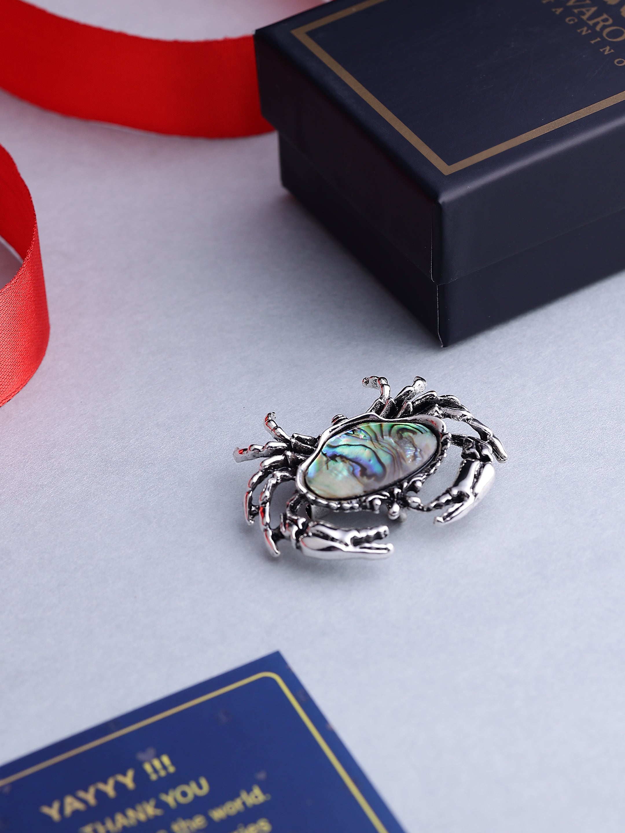 Silver Crab Brooch