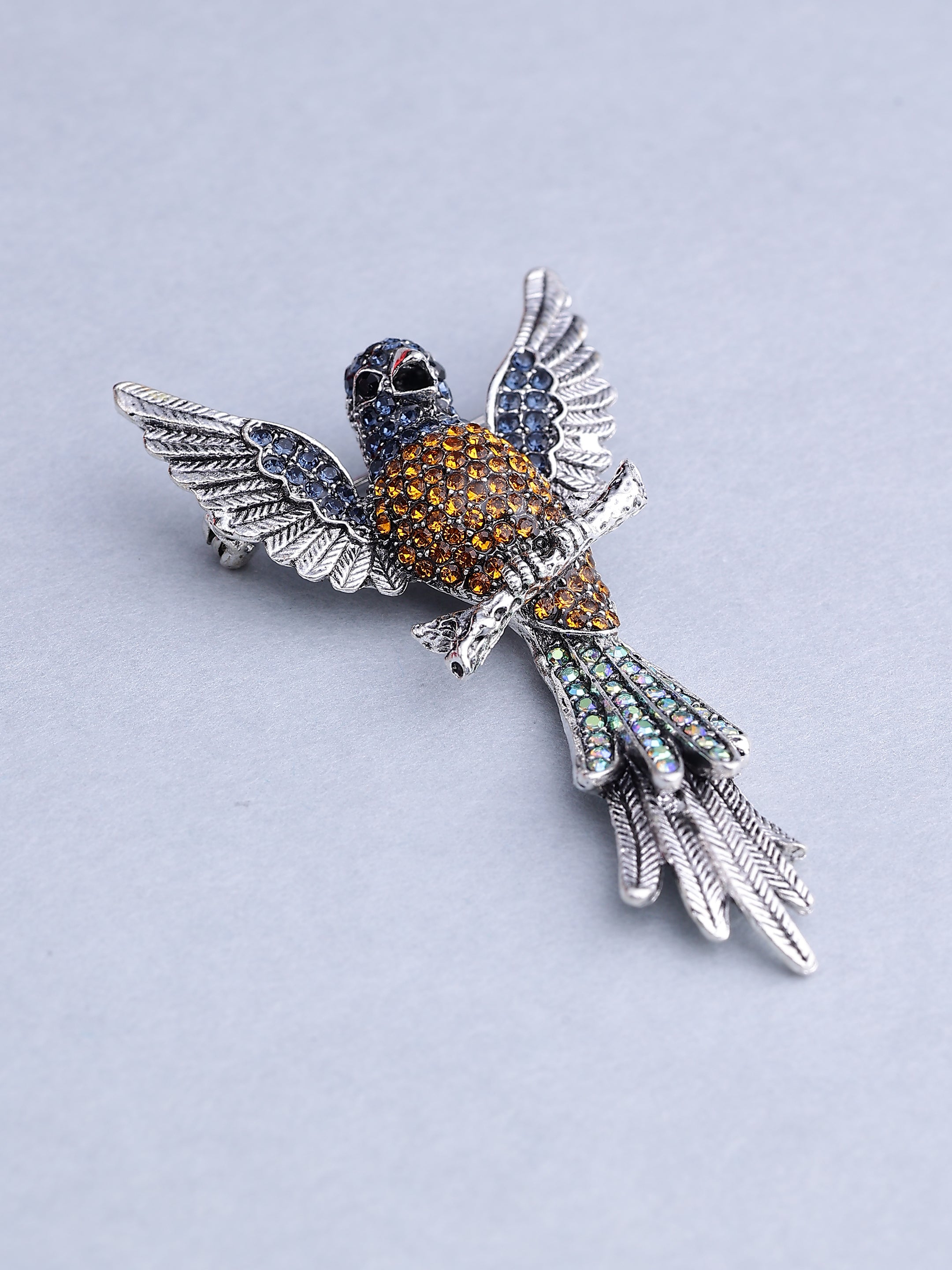 Crystal Bird Lapel Brooch