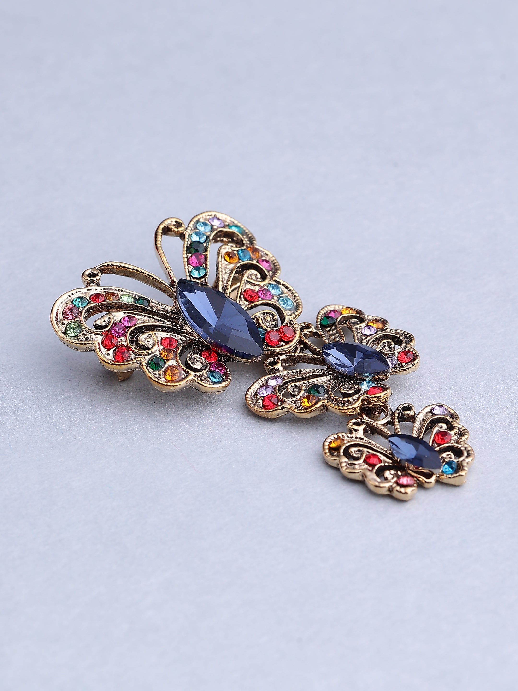 Multicolor Butterfly Crystal Brooch