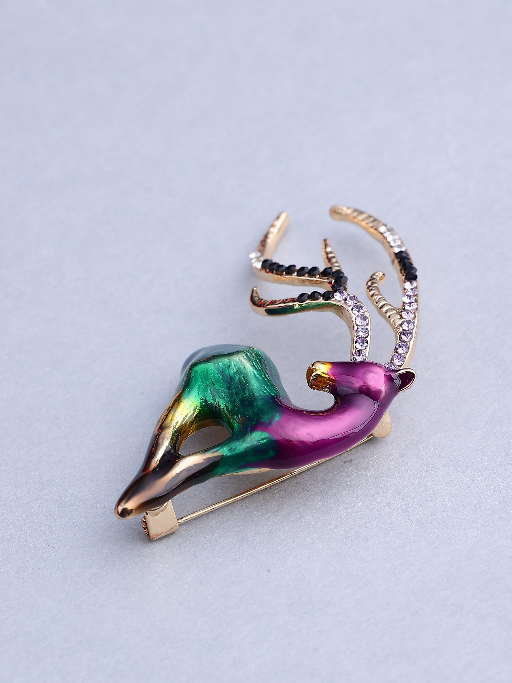 Enamel Deer Brooch