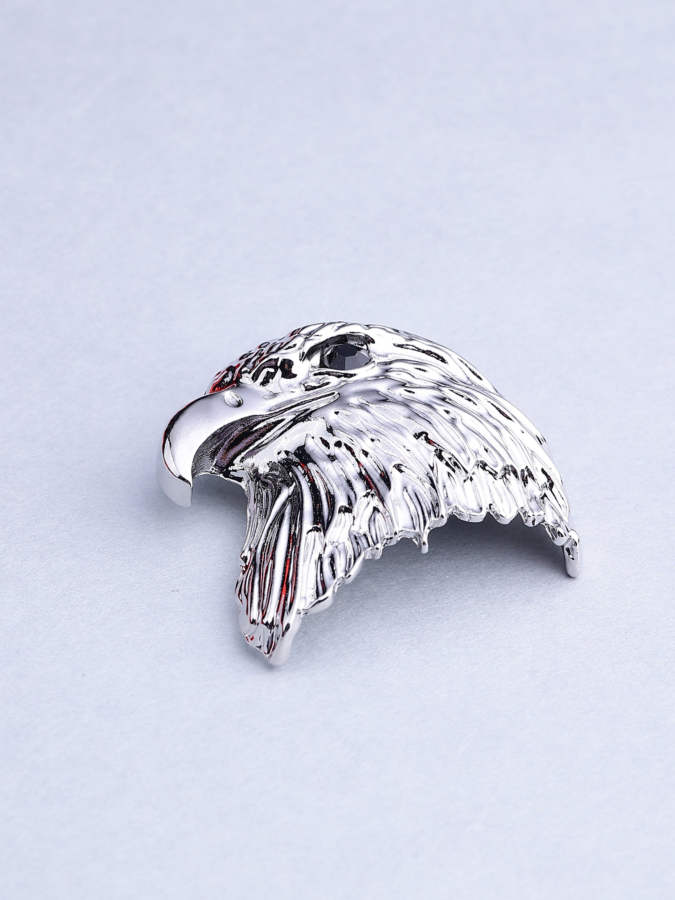 Silver-Tone Eagle Head Brooch