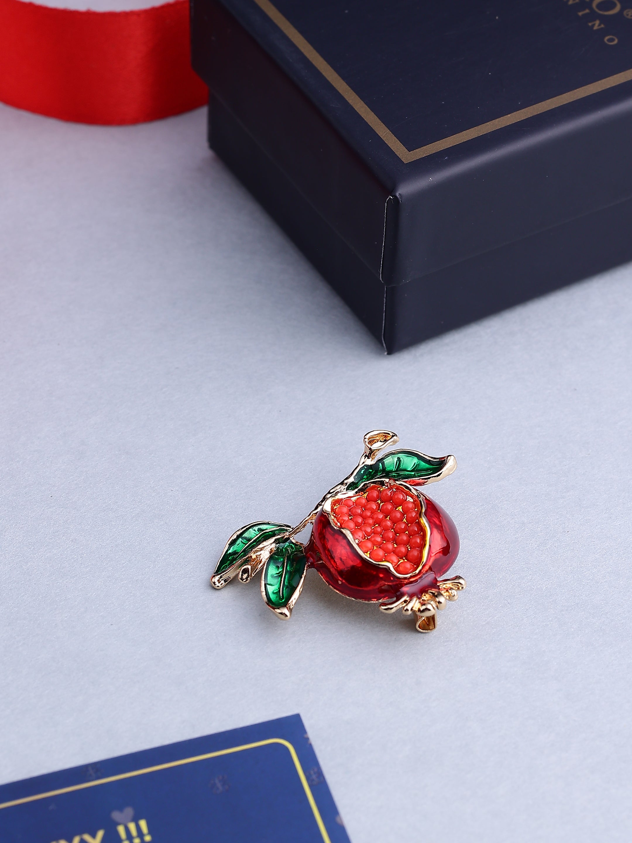 Golden Pomegranate Branch Brooch