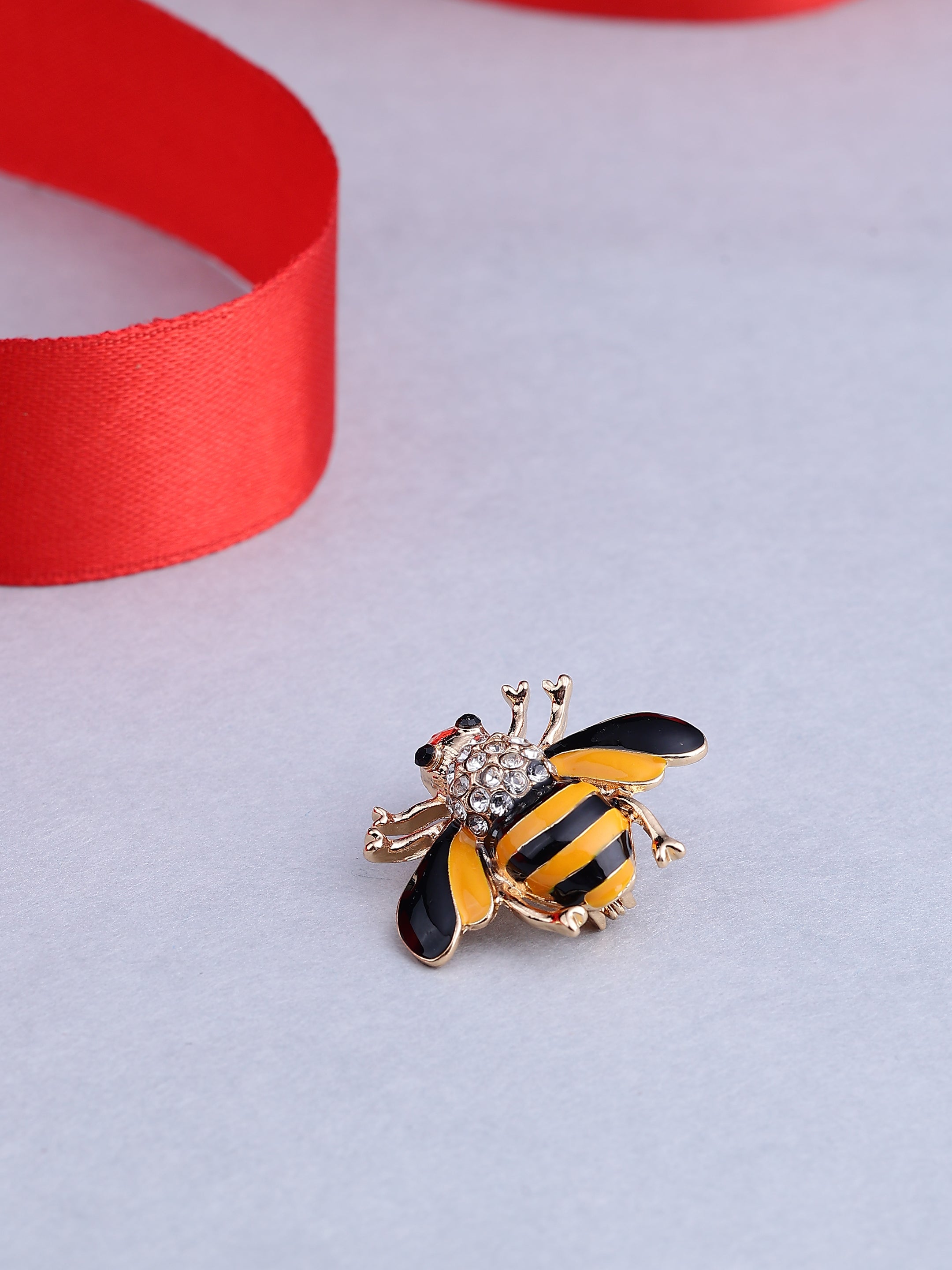 Sparkling Bumblebee Enamel Brooch