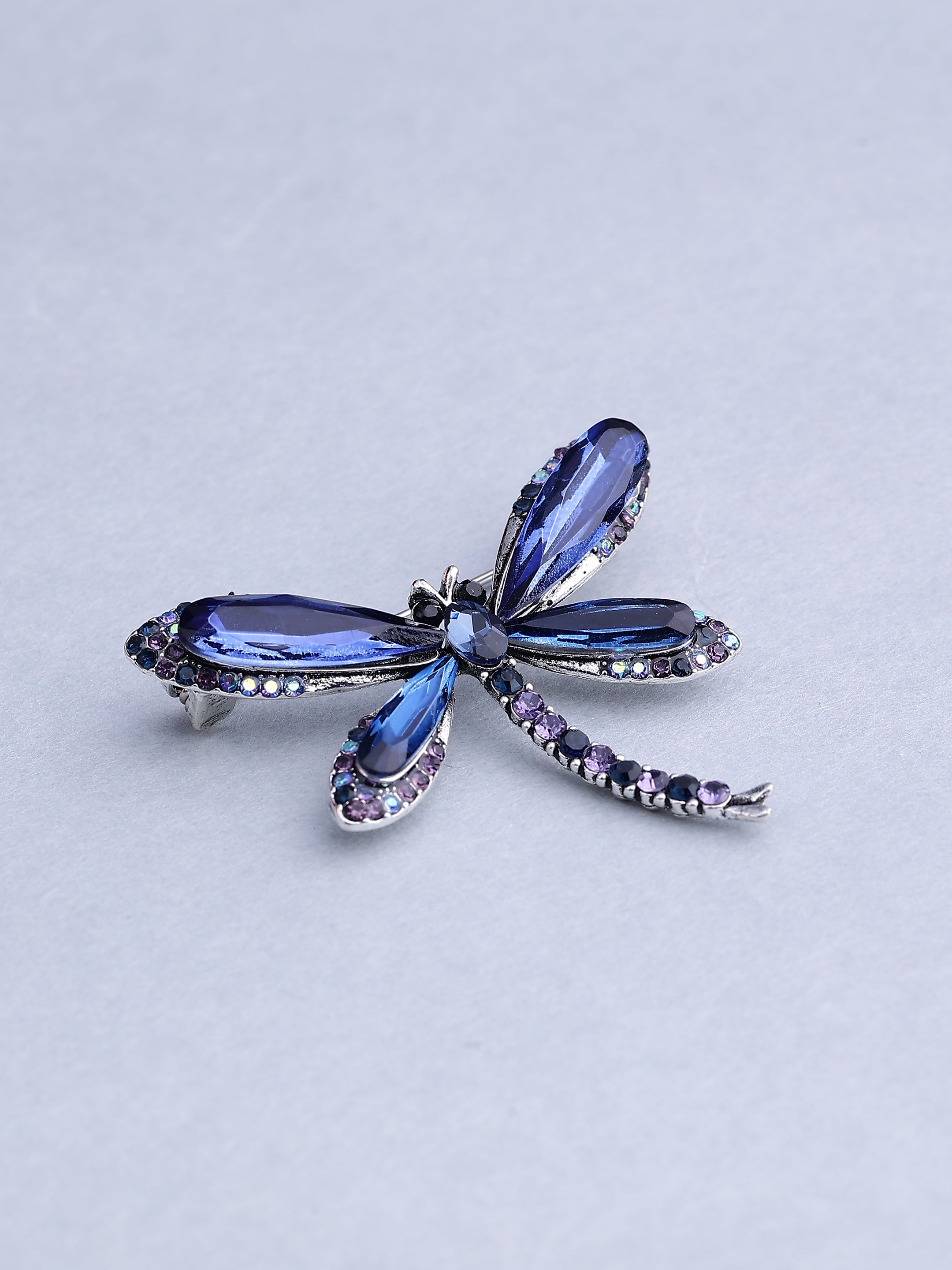 Majestic Crystal Dragonfly Brooch