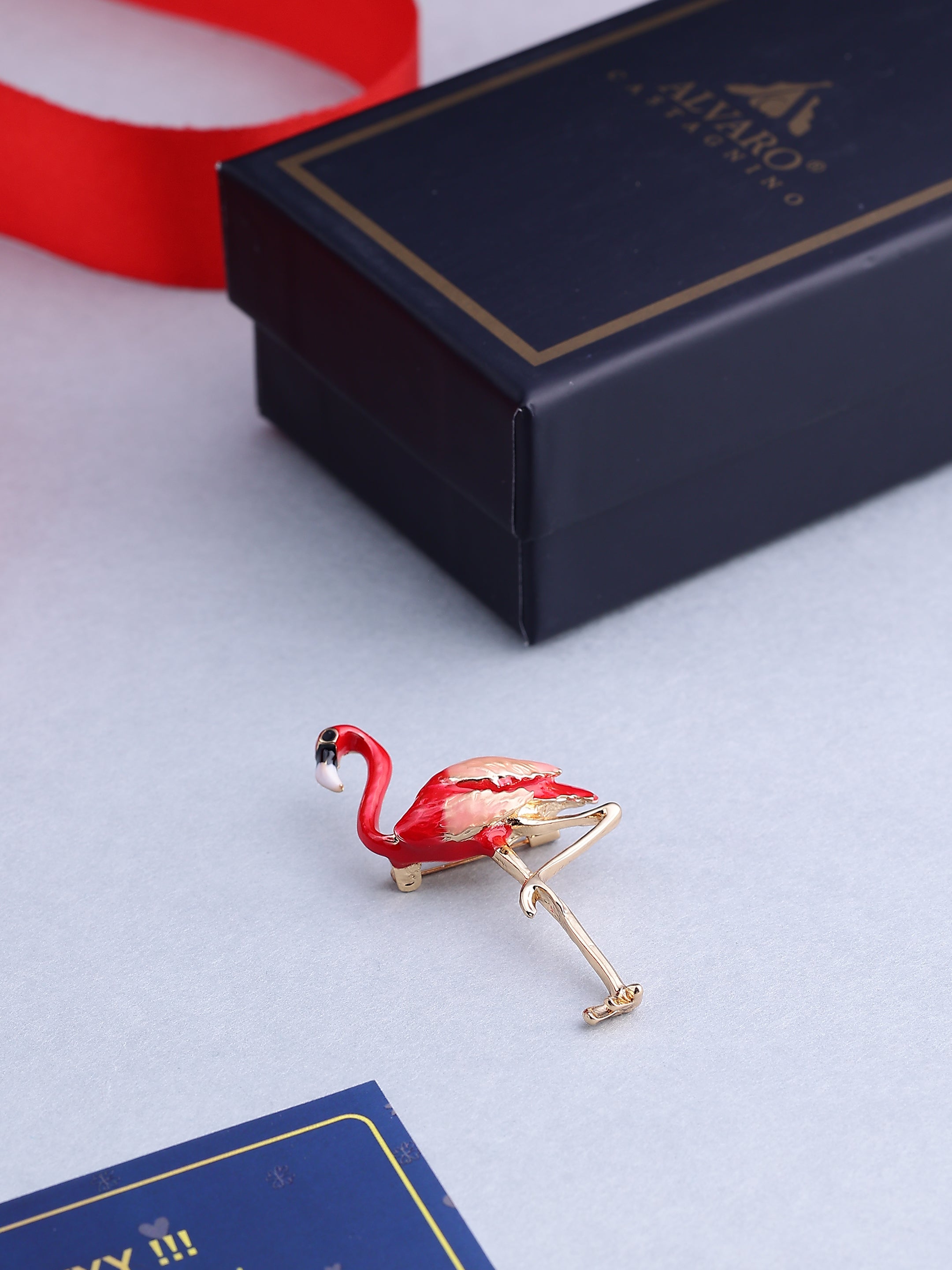Tropical Red Flamingo Brooch