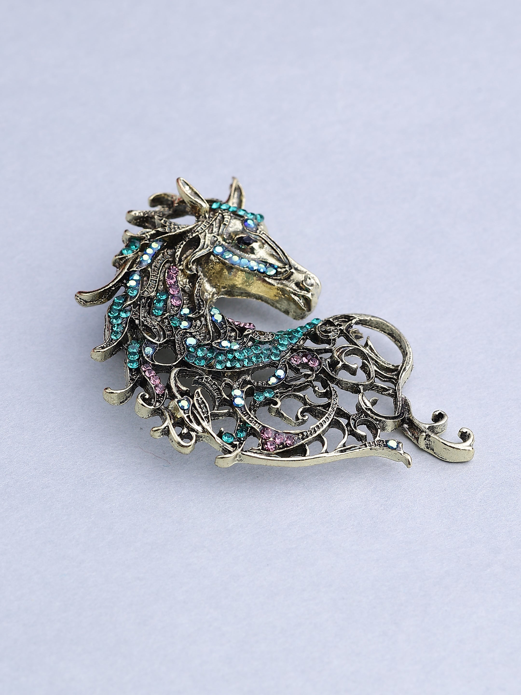 Vintage Filigree Horse Brooch