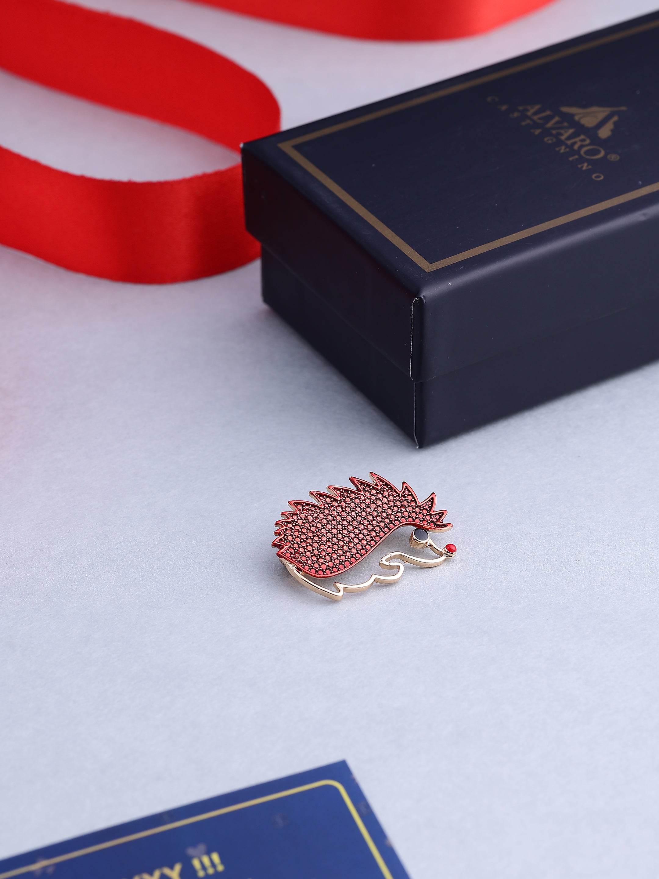Elegant Crystal Hedgehog Brooch
