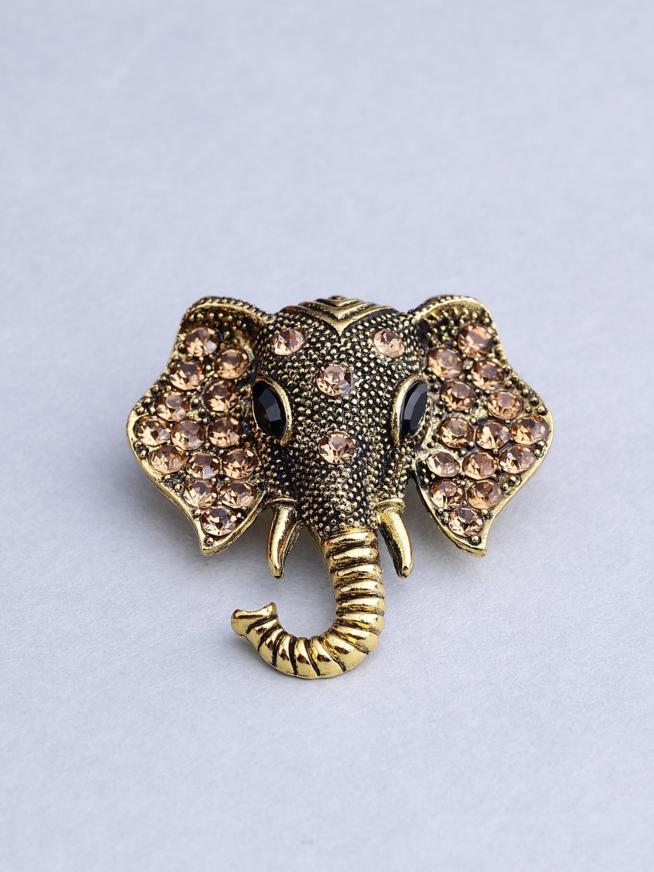 Vintage Crystal Elephant Brooch
