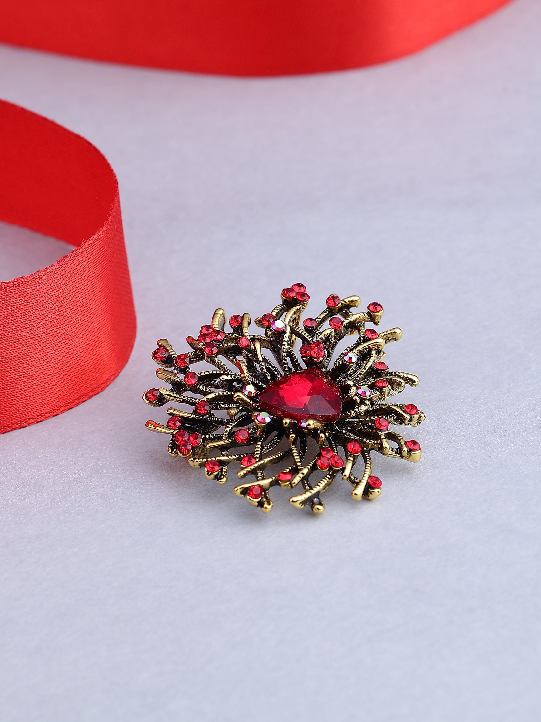 Vintage Crystal Burst Brooch