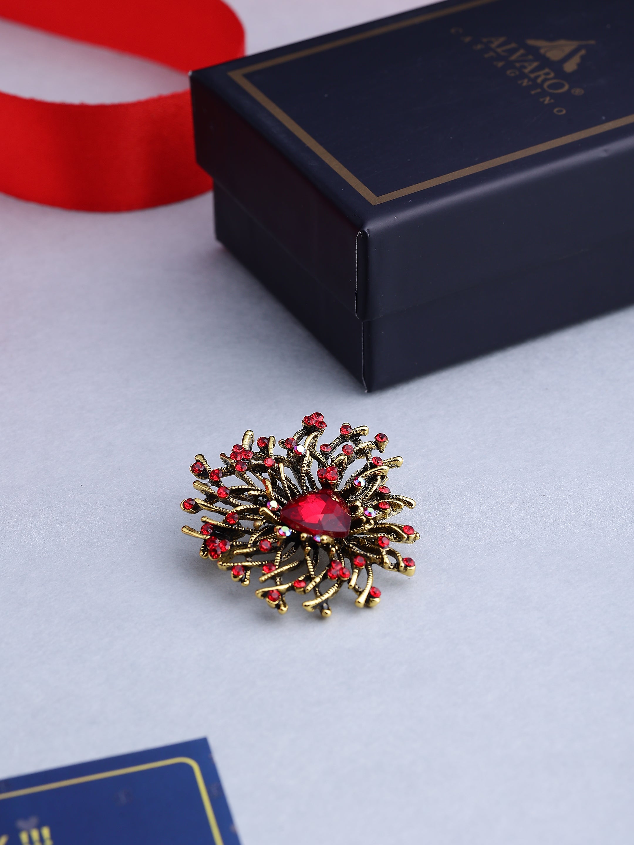Vintage Crystal Burst Brooch
