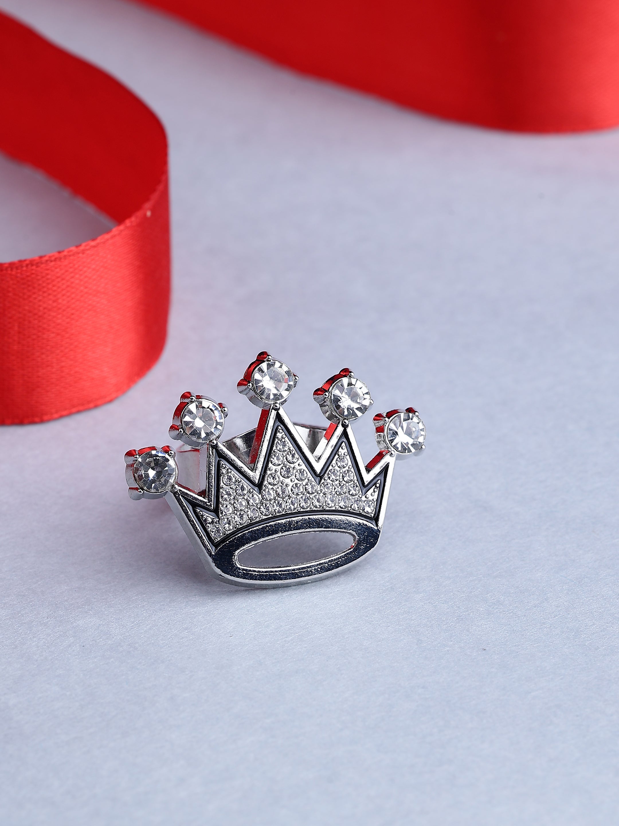 Royal Crown Crystal Tie Ring