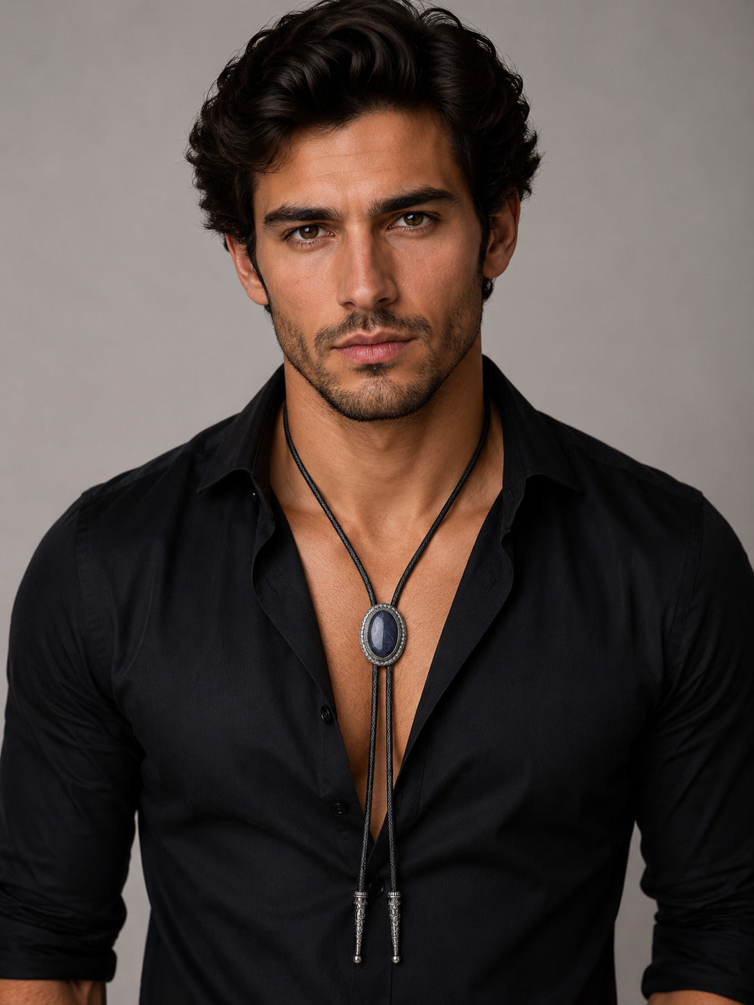 Blue Stone Bolo Tie