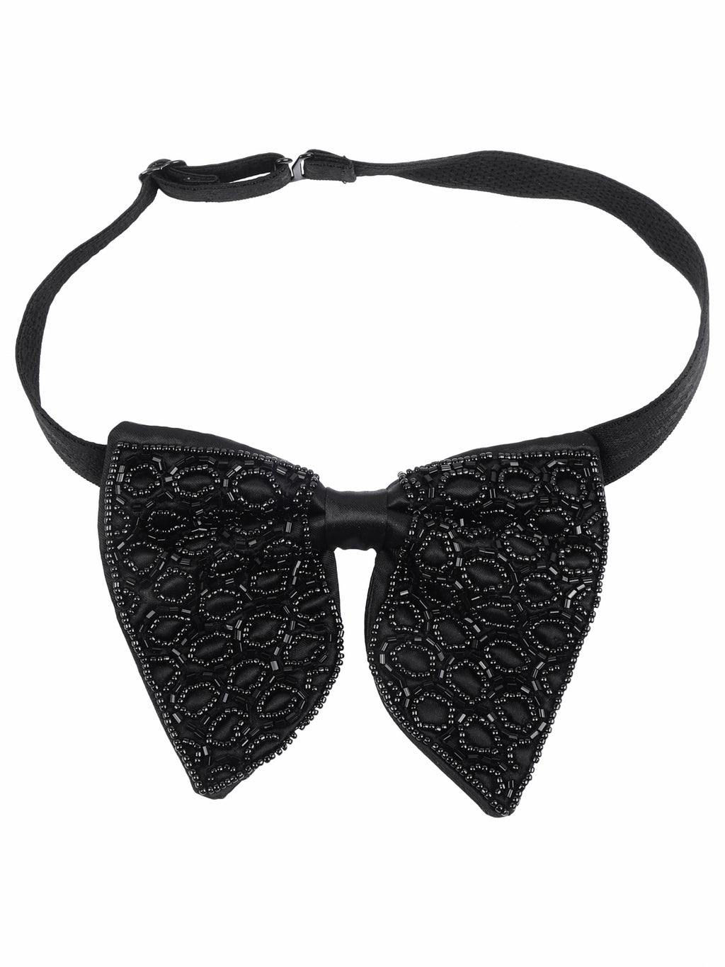 Alvaro Castagnino Men Black Embellished Butterfly Bow Tie