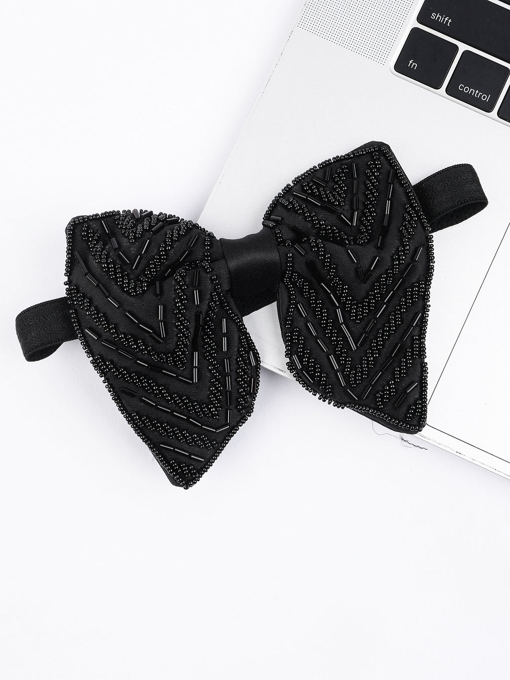 Alvaro Castagnino Men Black Embellished Butterfly Bow Tie