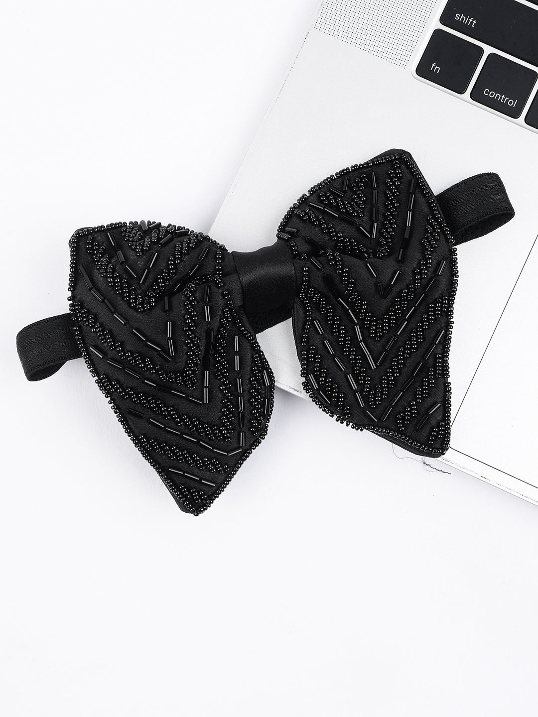 Alvaro Castagnino Men Black Embellished Butterfly Bow Tie