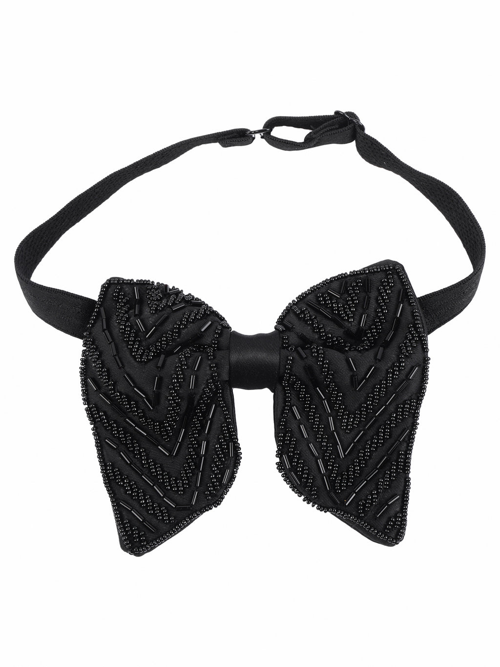 Alvaro Castagnino Men Black Embellished Butterfly Bow Tie