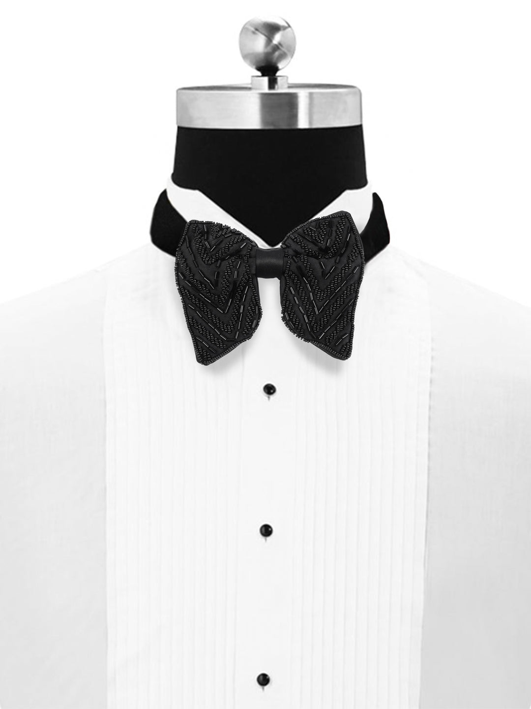 Alvaro Castagnino Men Black Embellished Butterfly Bow Tie