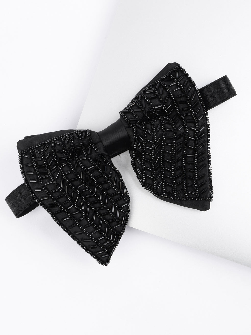 Alvaro Castagnino Men Black Embellished Butterfly Bow Tie