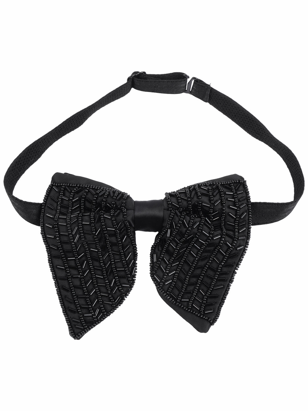 Alvaro Castagnino Men Black Embellished Butterfly Bow Tie