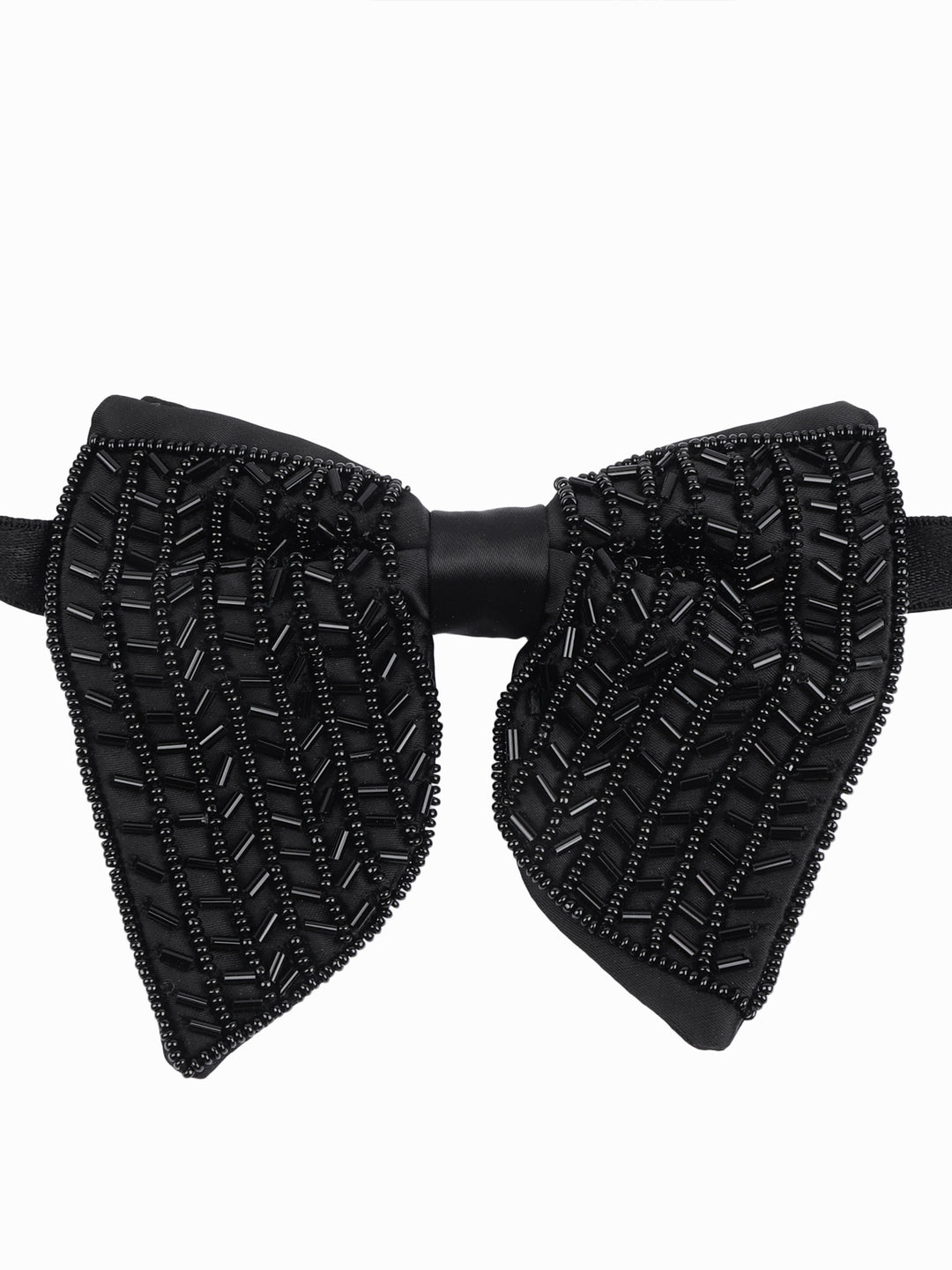Alvaro Castagnino Men Black Embellished Butterfly Bow Tie