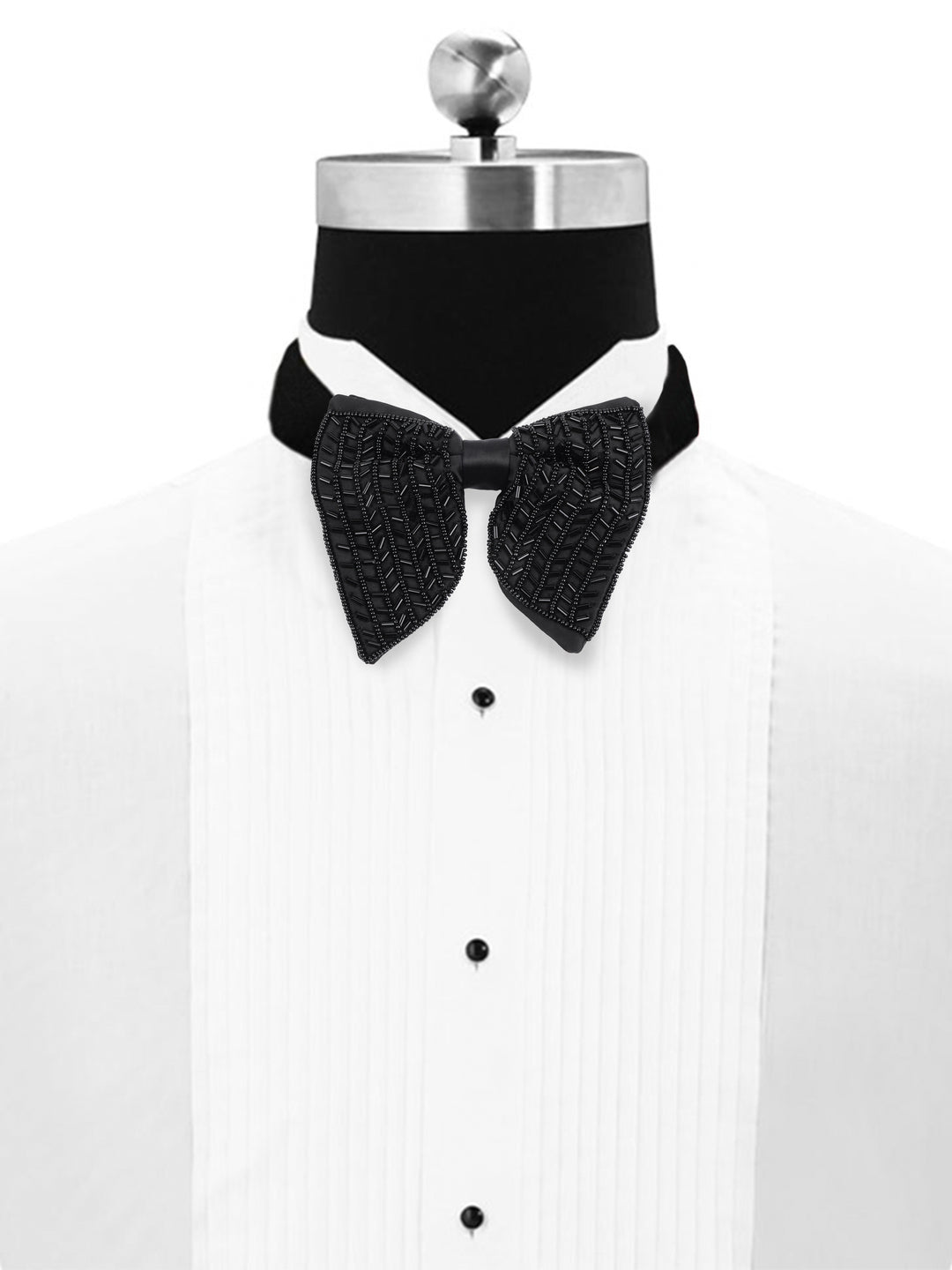 Alvaro Castagnino Men Black Embellished Butterfly Bow Tie